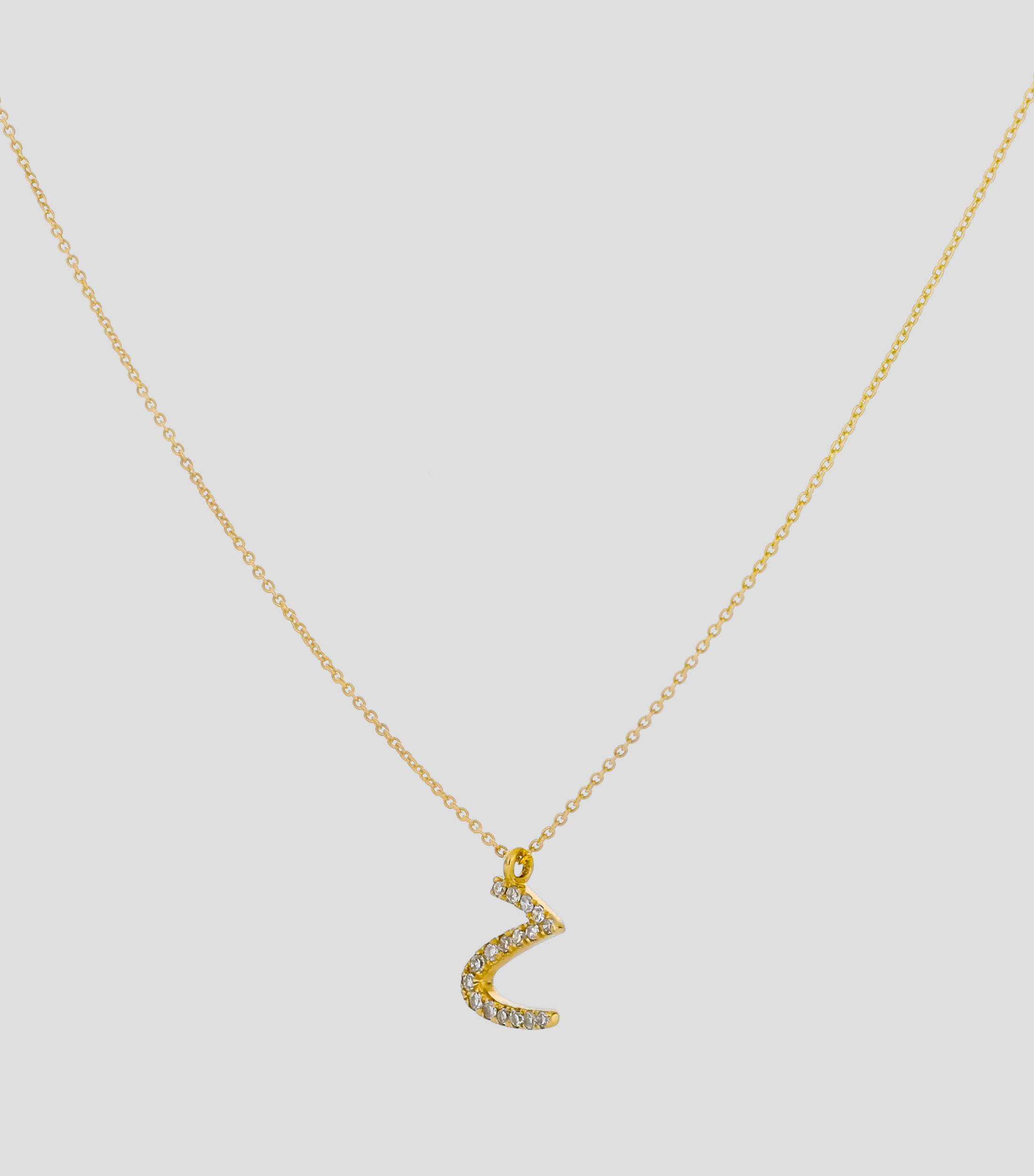 Collar en oro amarillo de 14 Kts con diamantes Letra quotZquot Mujer