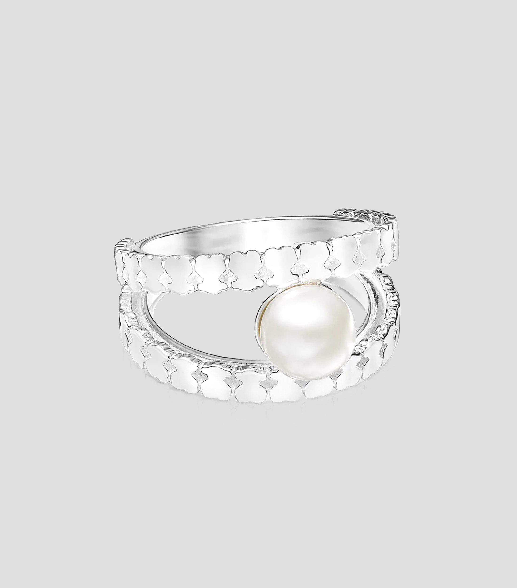 Anillo en plata .925 Straight con perla Mujer Talla: 7