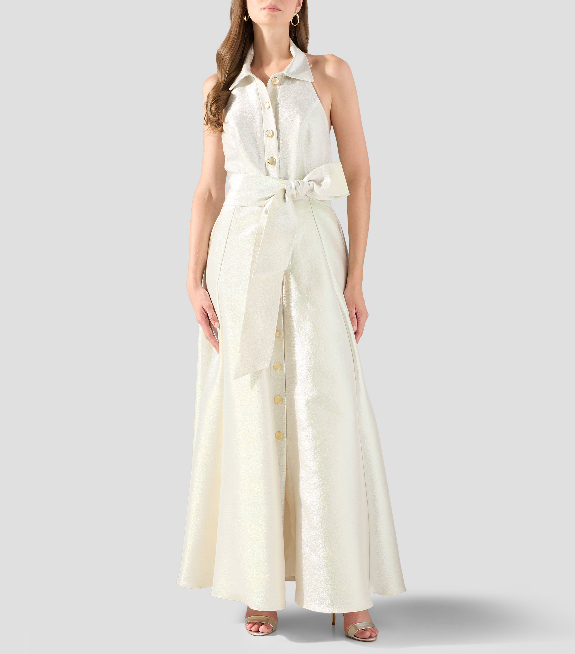 Vestido de fiesta largo liso Mujer