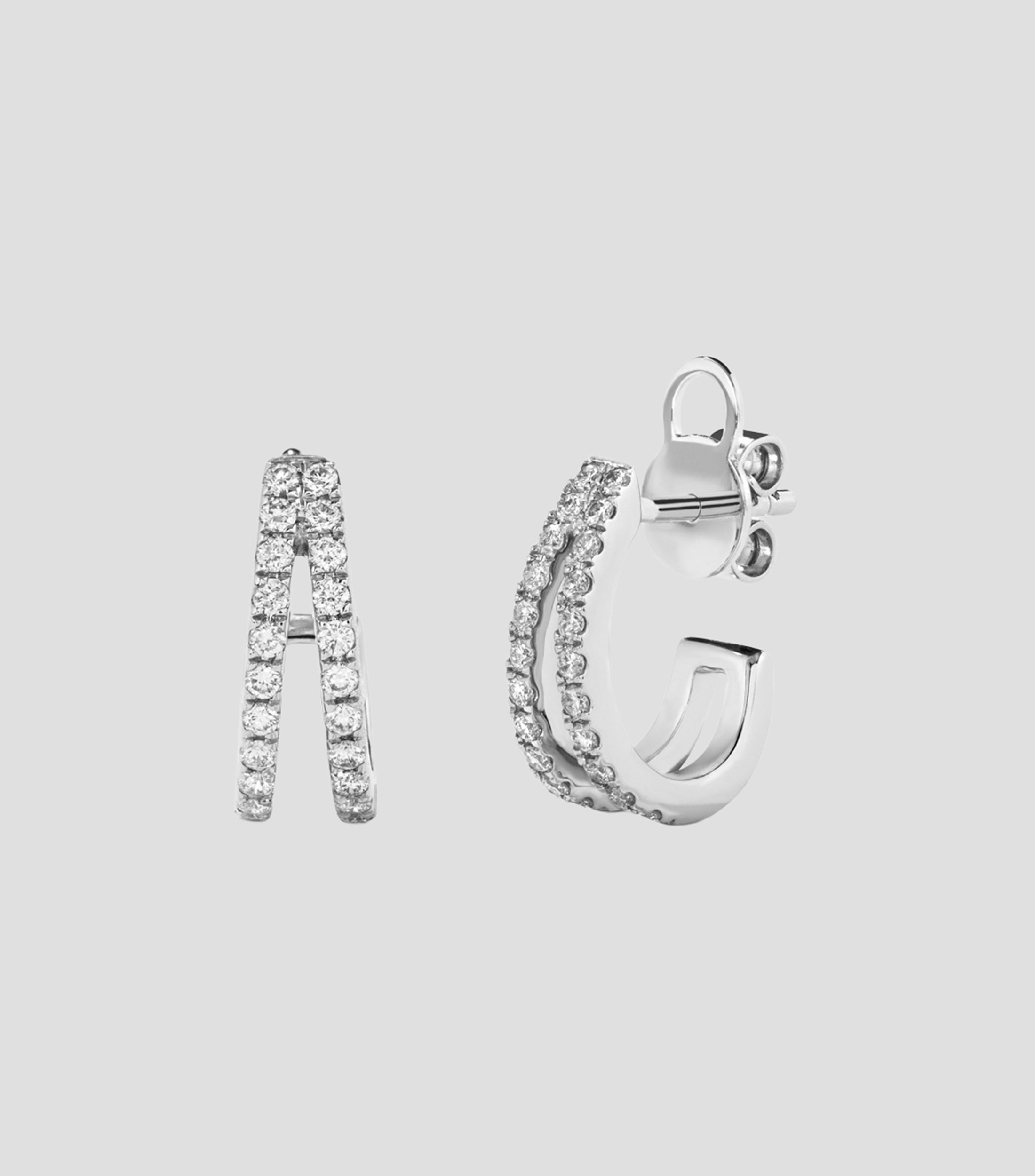 Pendientes en oro blanco de 18 kilates con incrustación de diamantes ST Grace Mujer