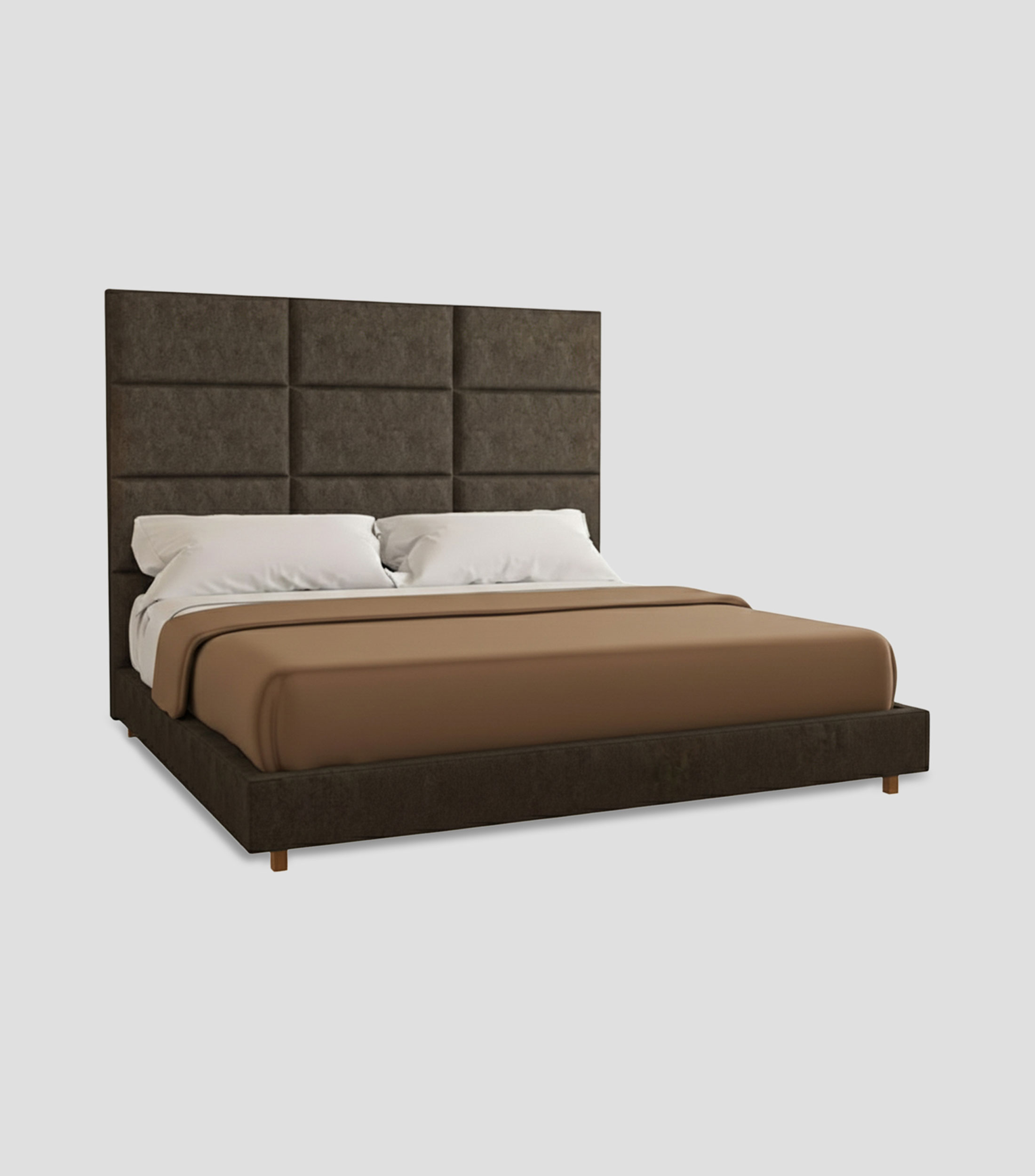 Cama king size en tela antílope