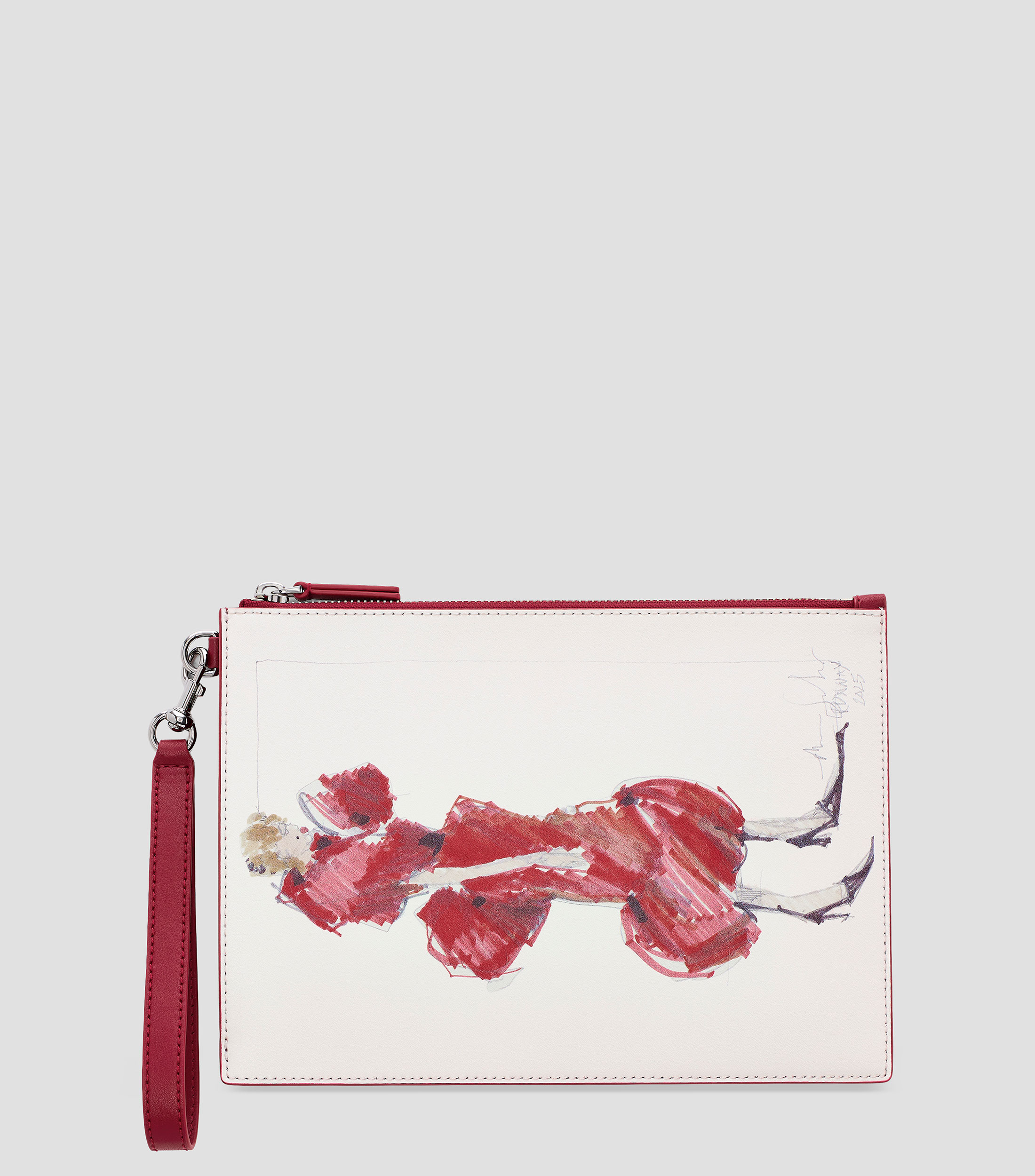 Bolsa wristlet vino The Runway Illustration estampada Mujer