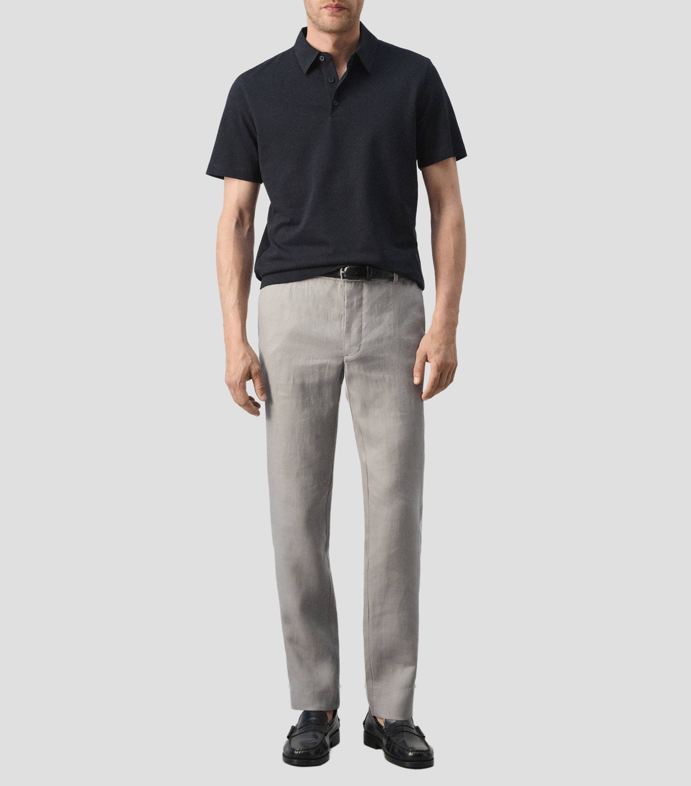 Playera tipo polo manga corta lisa Hombre