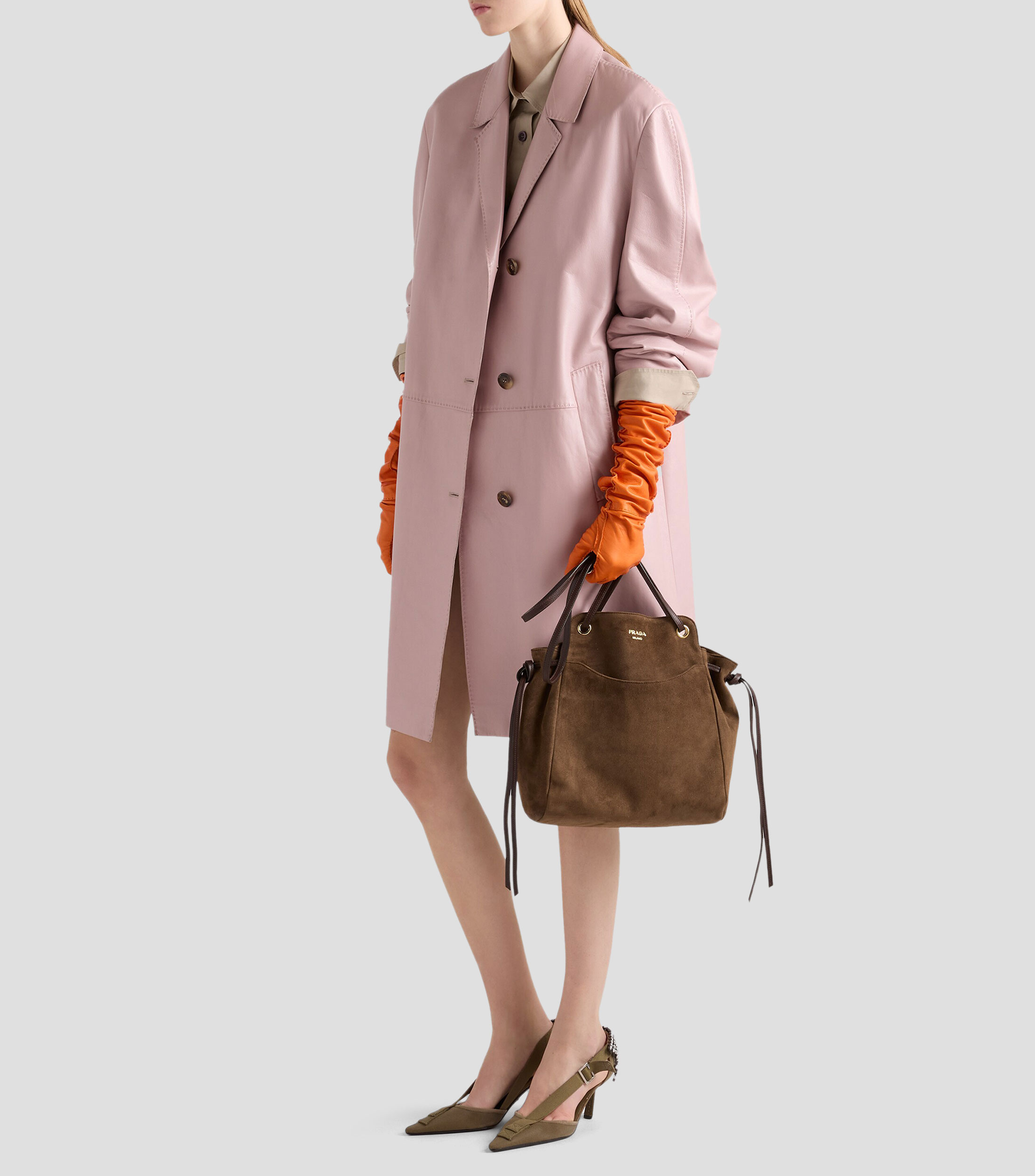 Bolsa Tote mediana Prada Carry de ante Mujer