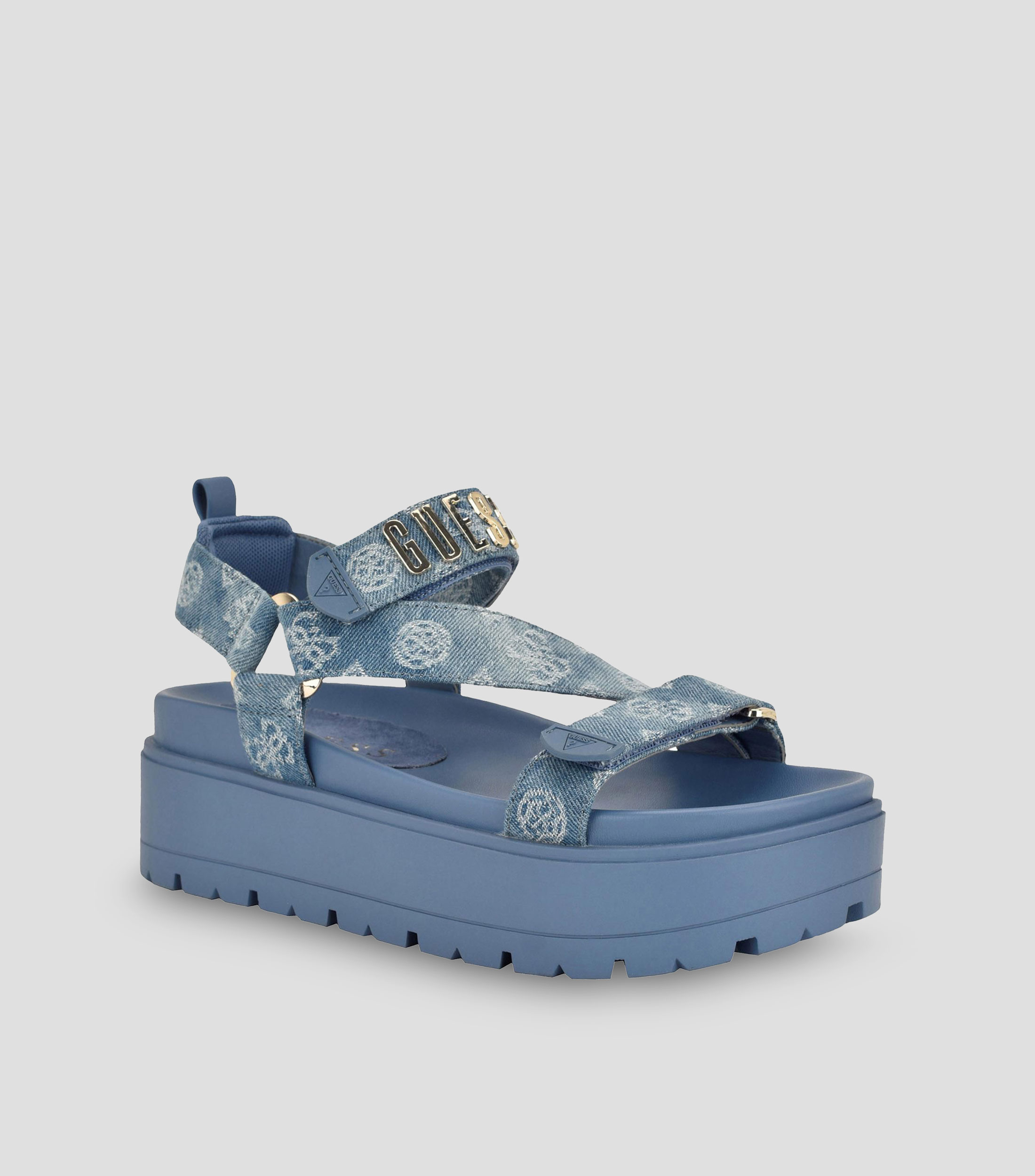 Sandalias con tacón medio de cuña y plataforma Fetta Mujer
