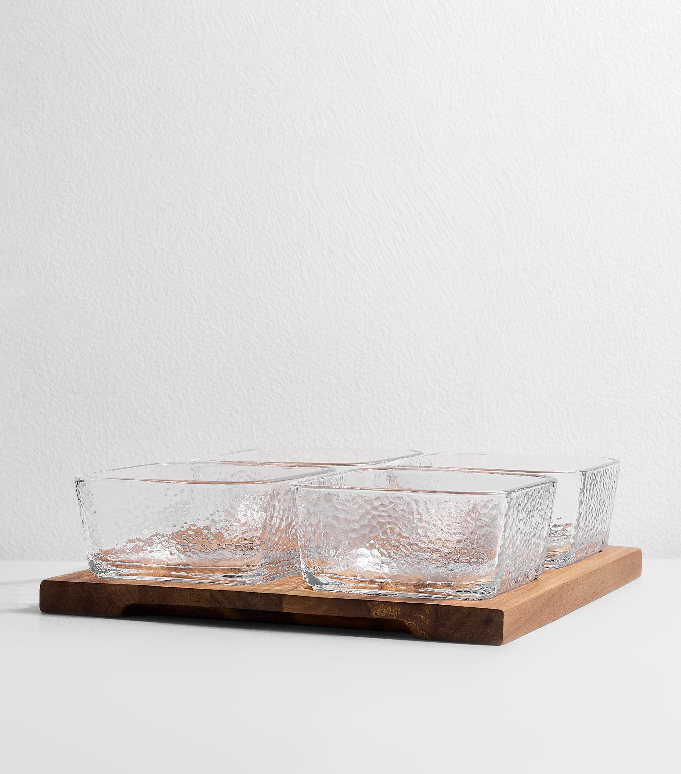 Set 4 Botaneros con Base de Madera
