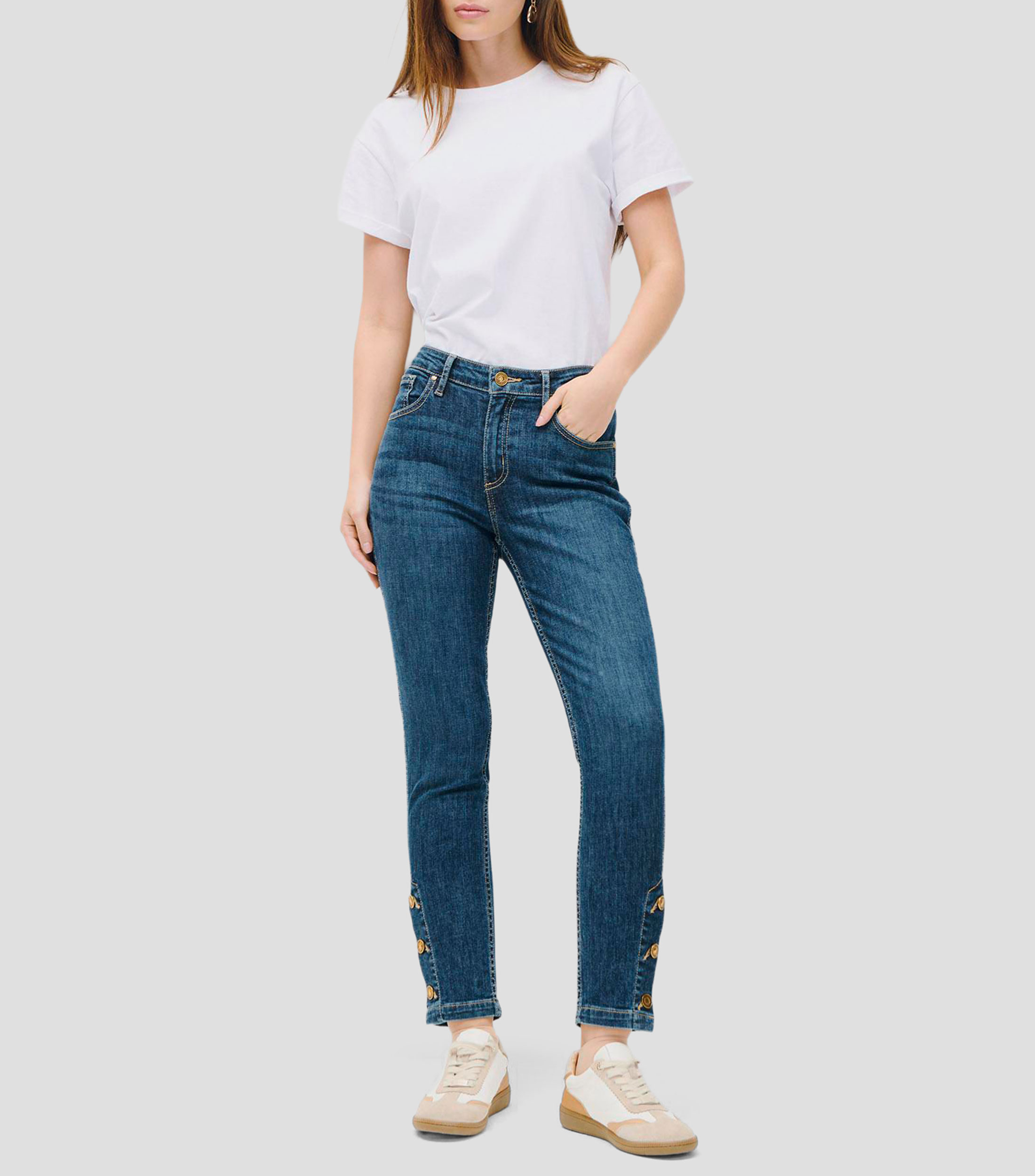 Jeans Skinny Tiro Medio Mujer