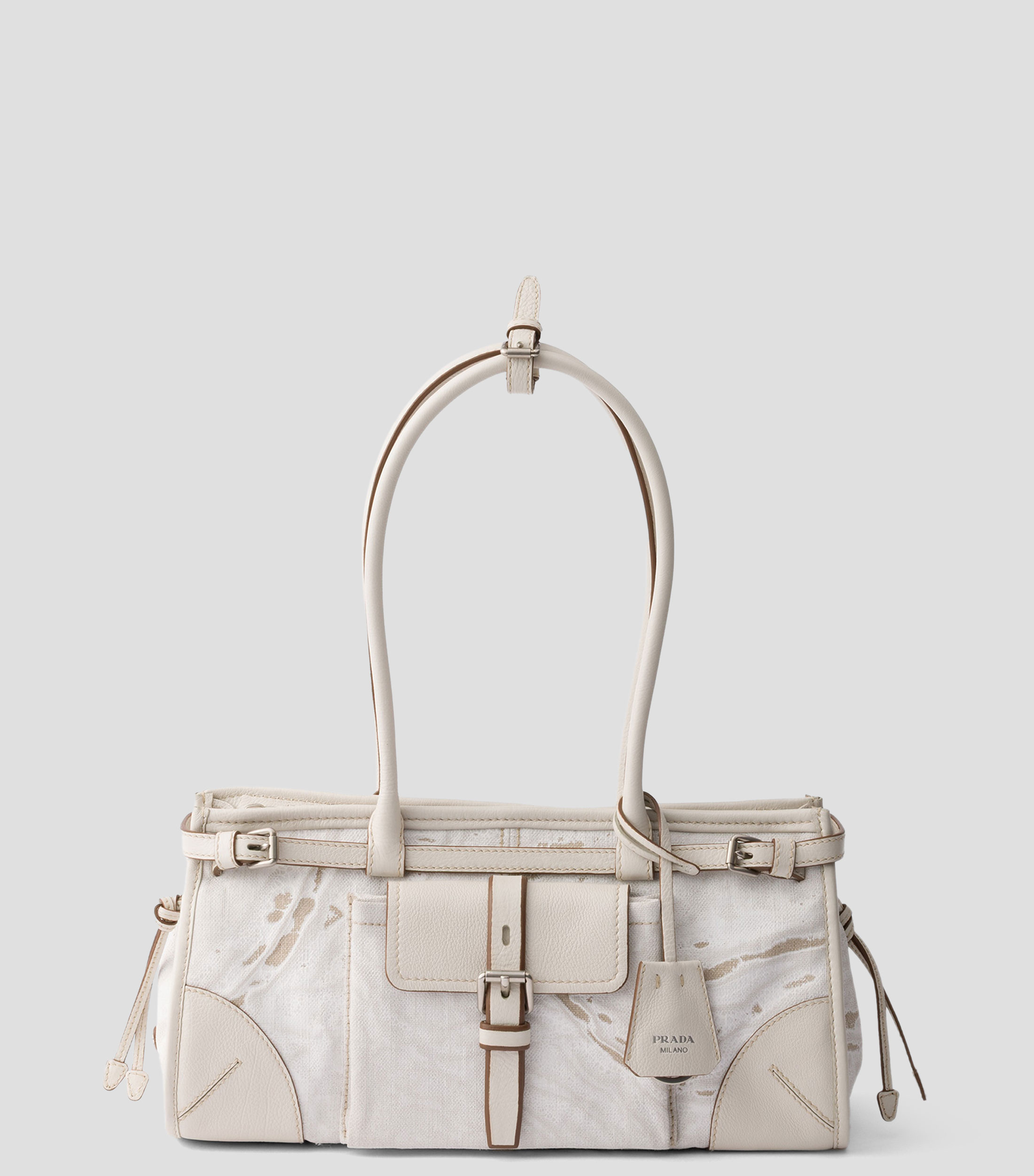 Bolsa Tote Blanca Bonnie con Detalles en Piel, Mujer