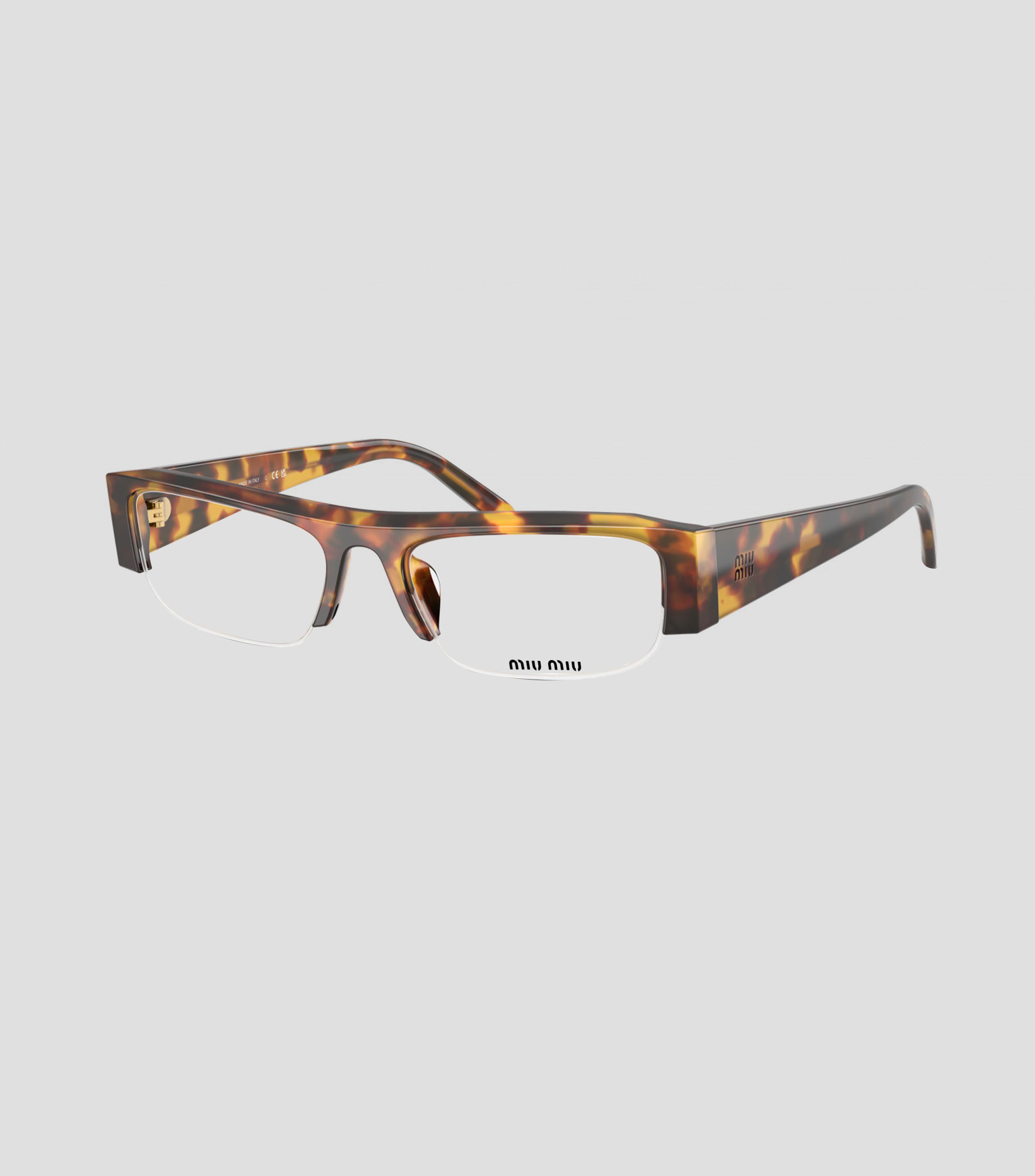 Lentes oftálmicos rectangulares havana Unisex