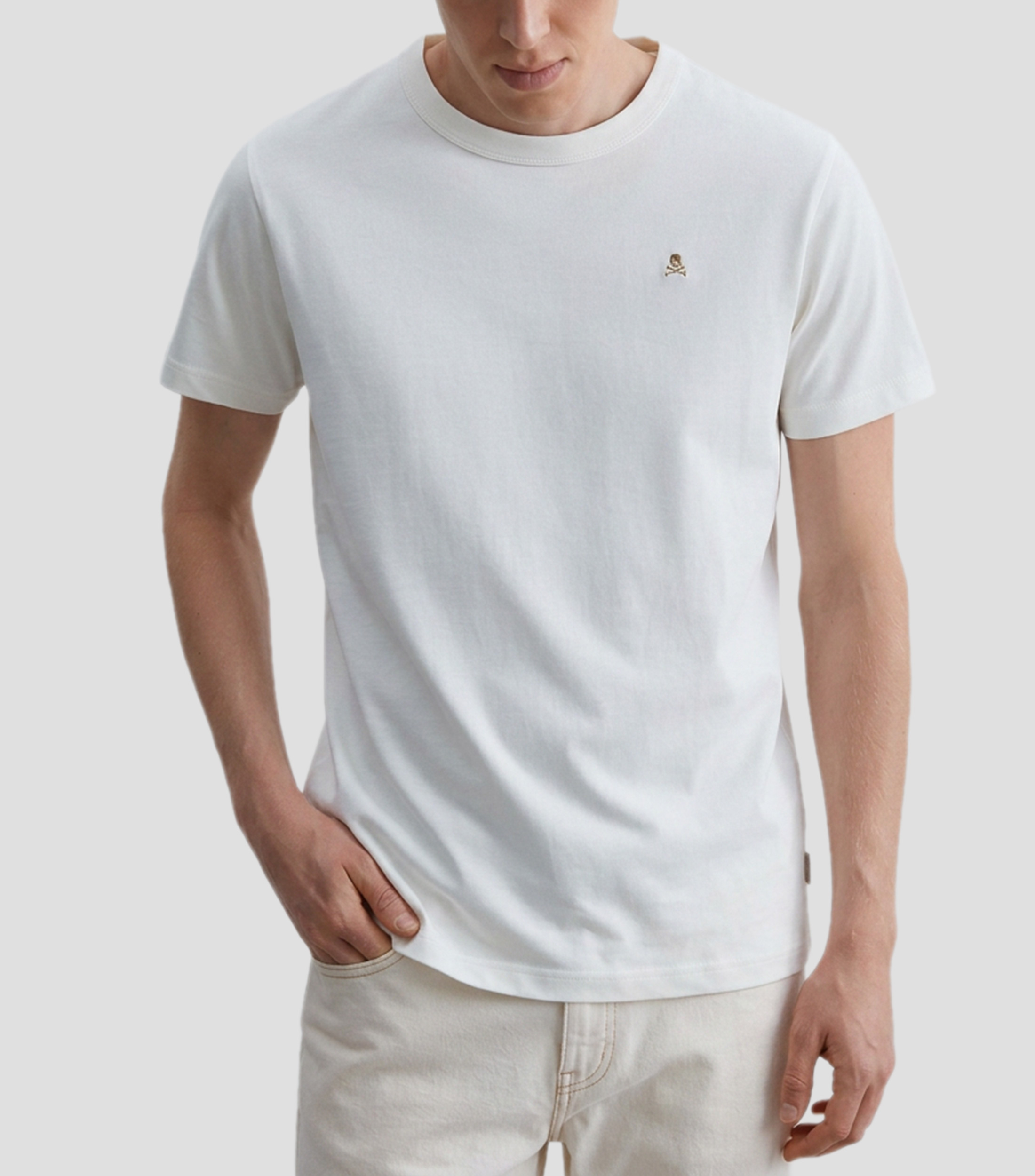 Playera cuello redondo manga corta lisa Hombre