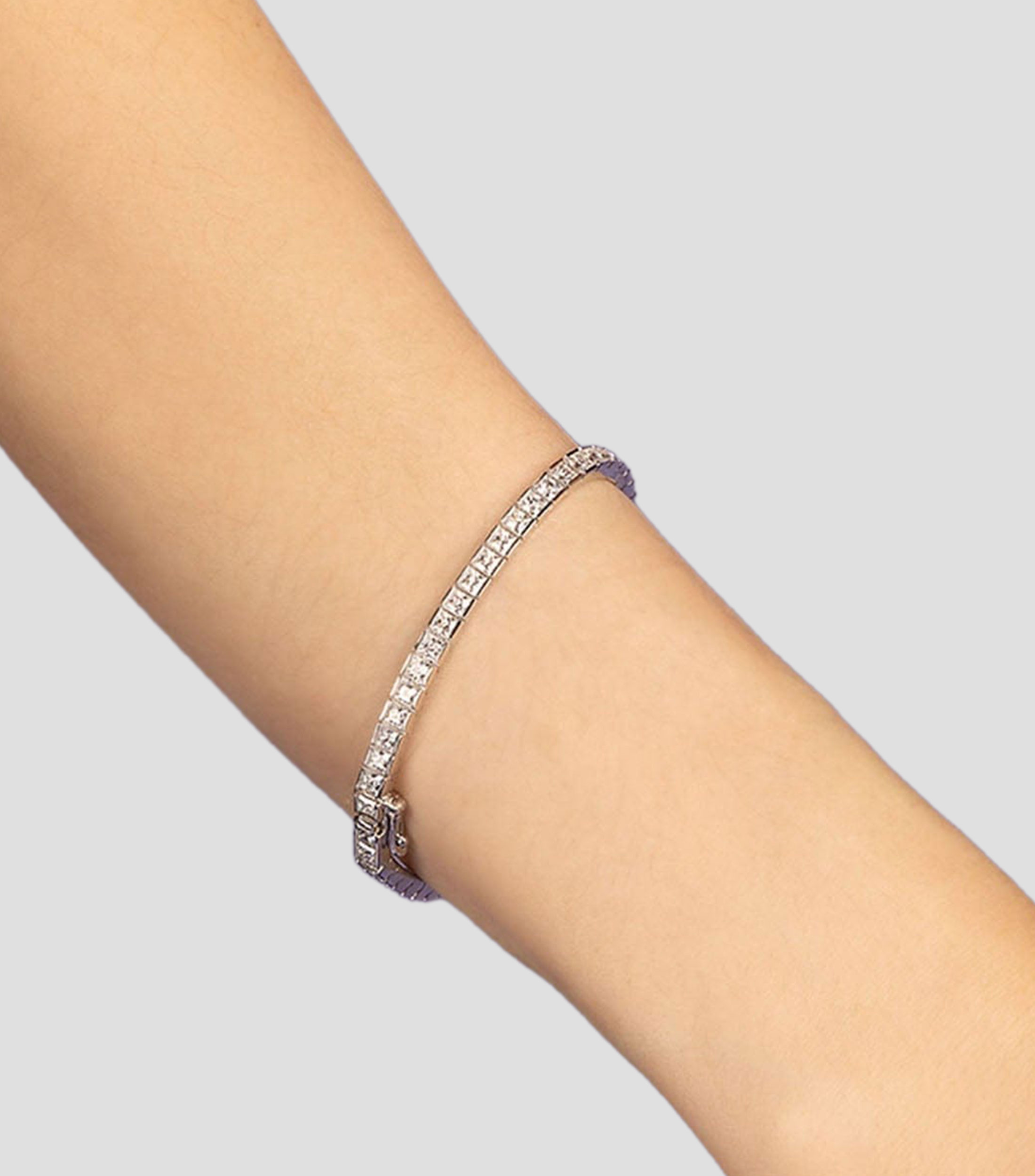 Brazalete en plata .925 con incrustaciones de zirconia Printemps Mujer