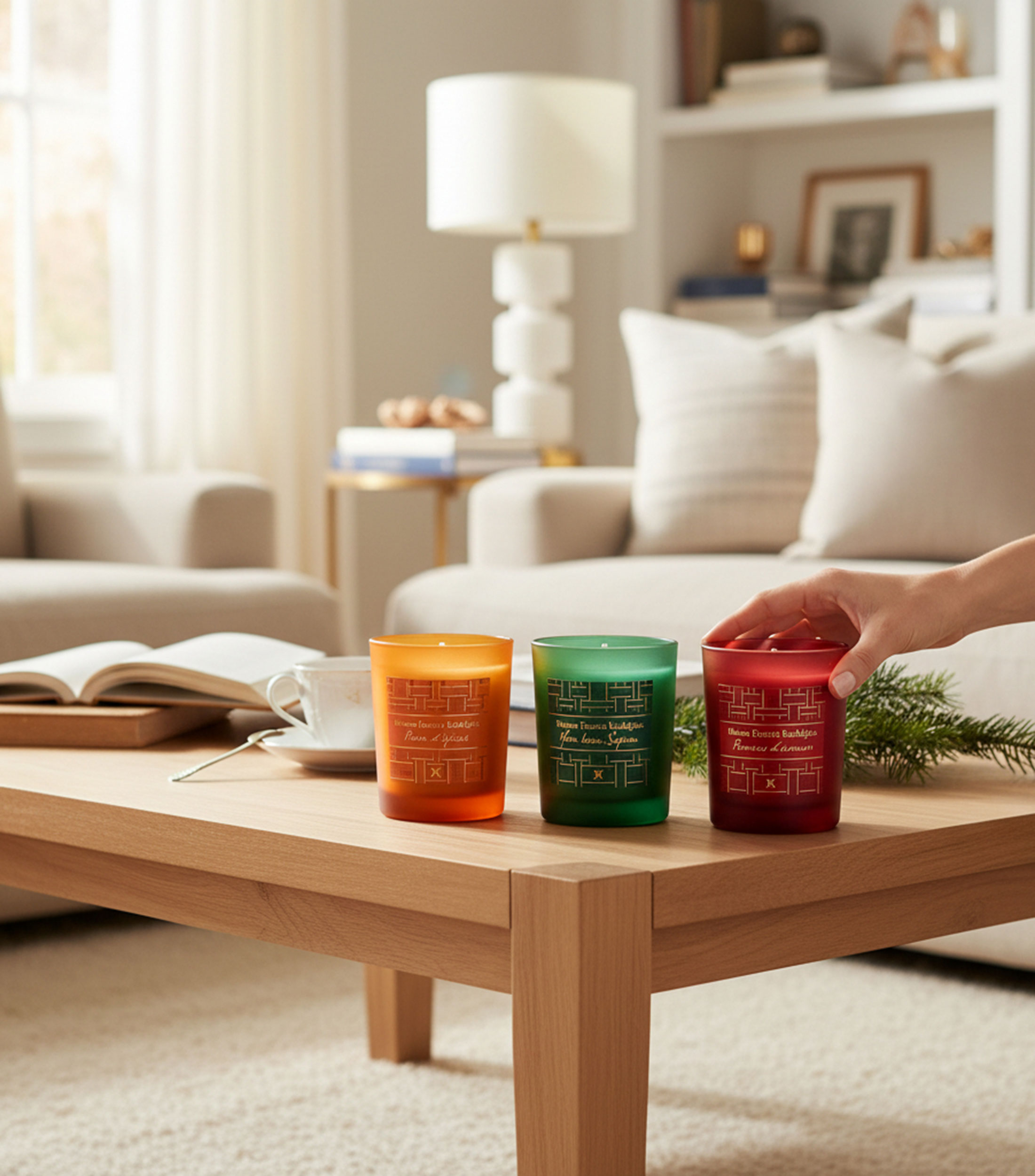 Set 3 velas aromáticas Mon beau Sapin, Pomme d’amour & Pain d’épices
