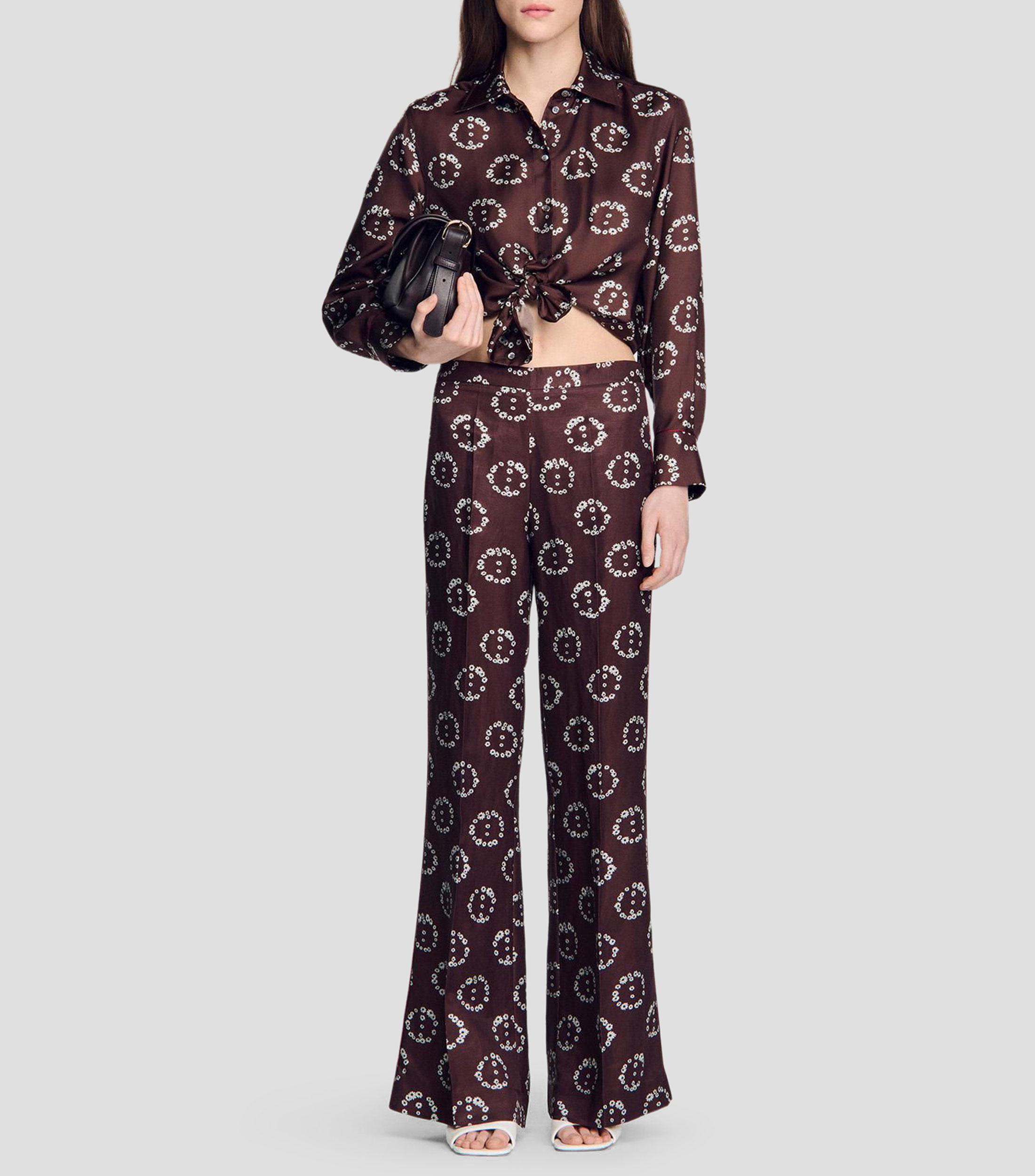 Camisa estampada con manga larga Mujer