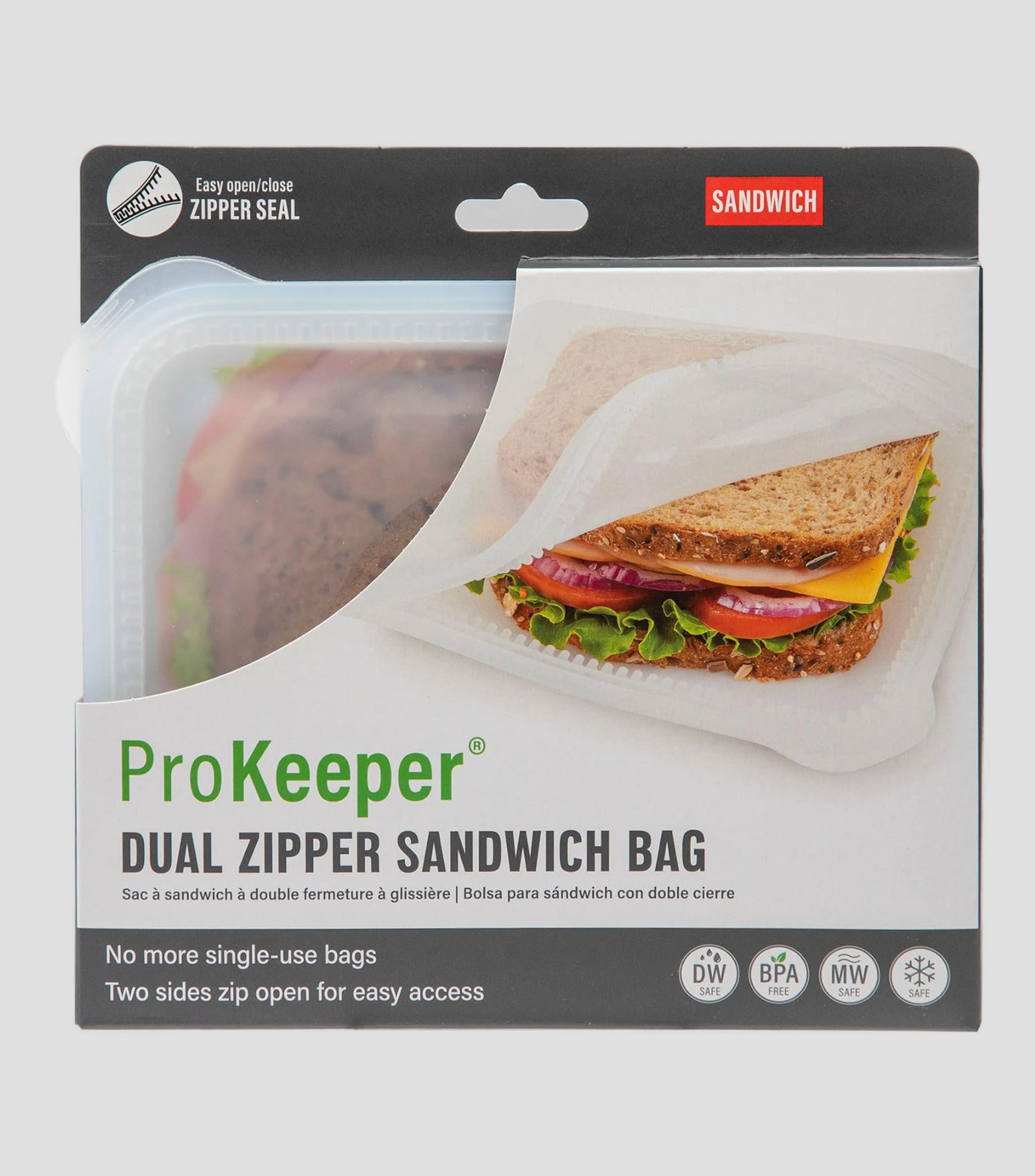 Bolsa Silicon Para Sandwich Blanca