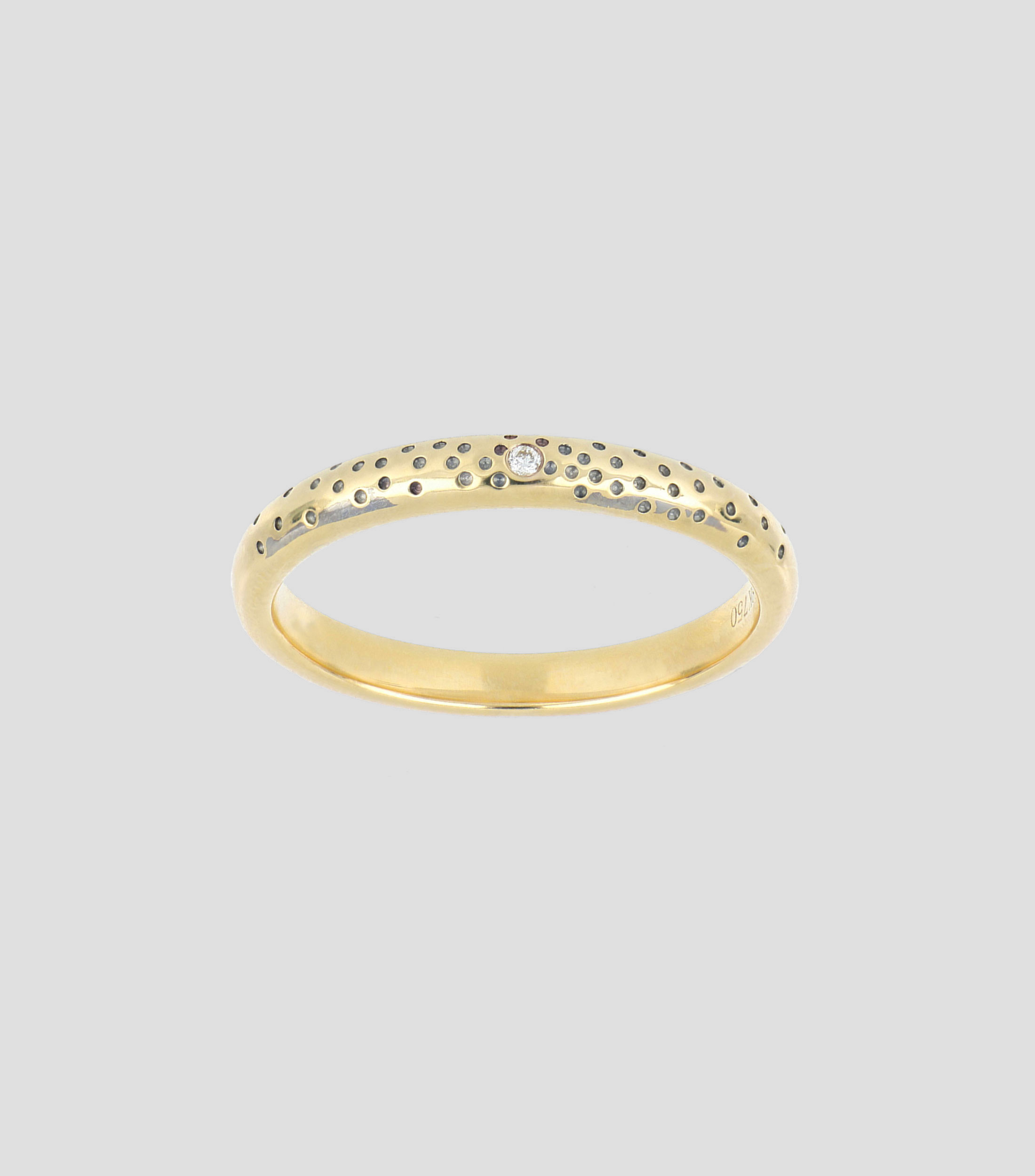 Anillo en Oro amarillo de 18 kilates con diamante Mujer