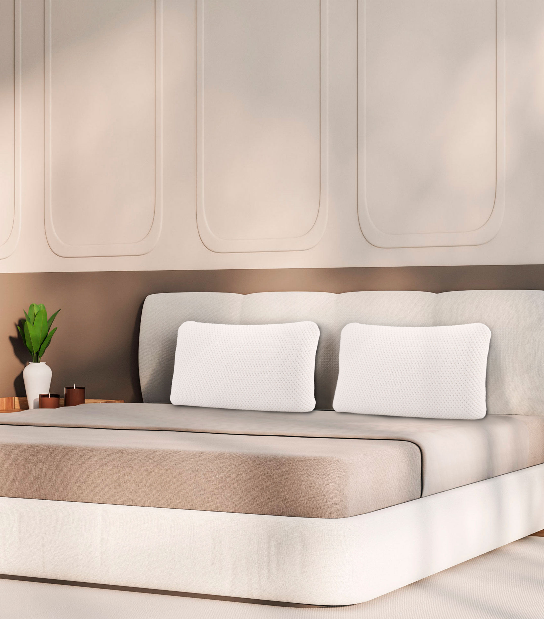 Almohada Estándar Viscoelástico Inyectado Confort Medio Cool Care Blanca