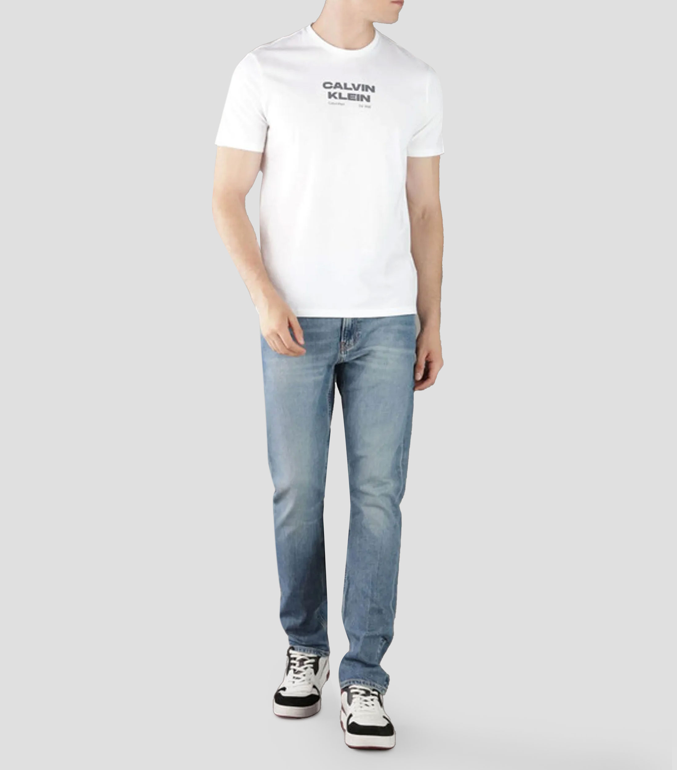 Playera cuello redondo manga corta con estampado Hombre