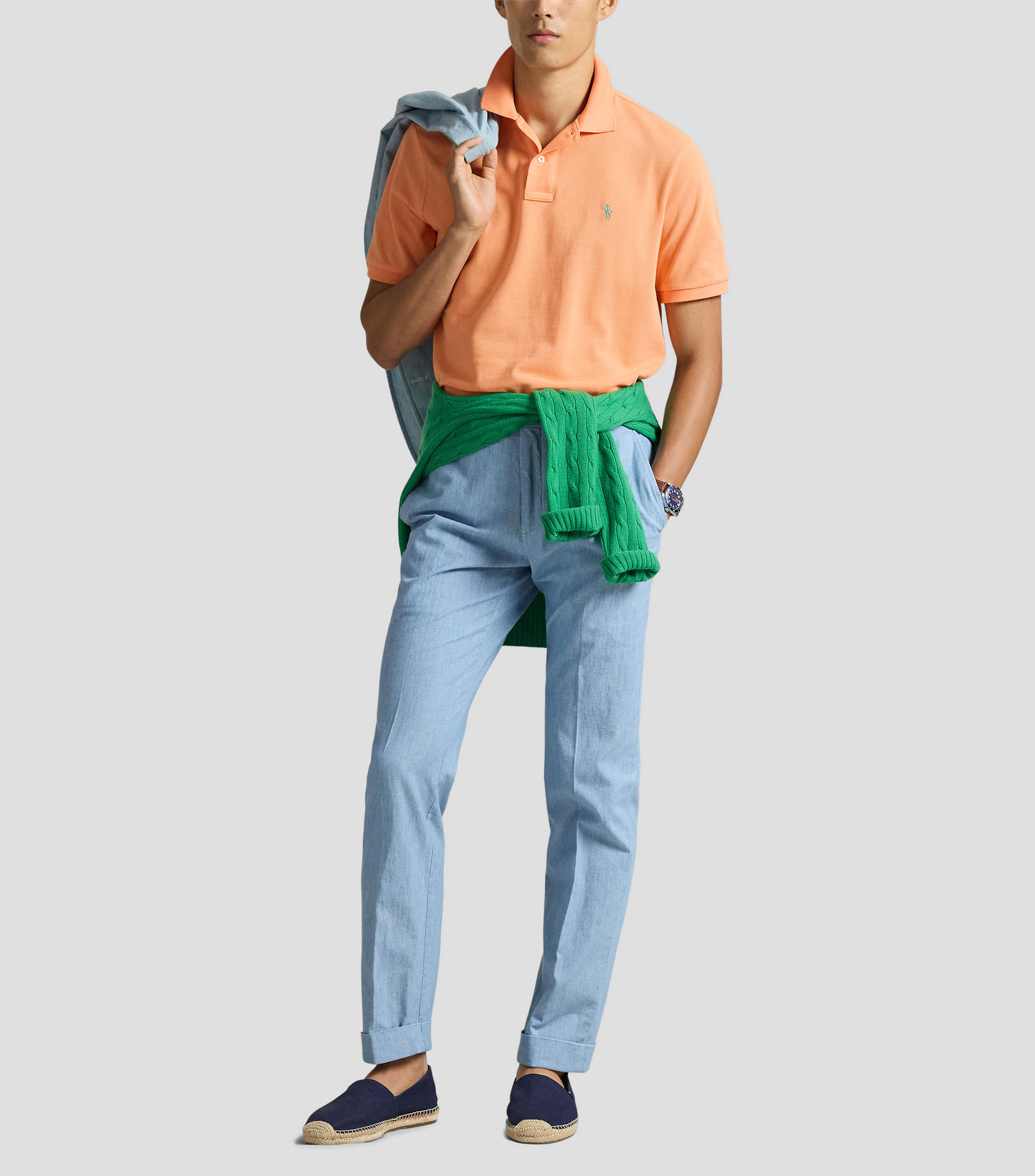 Playera tipo polo manga corta lisa Hombre
