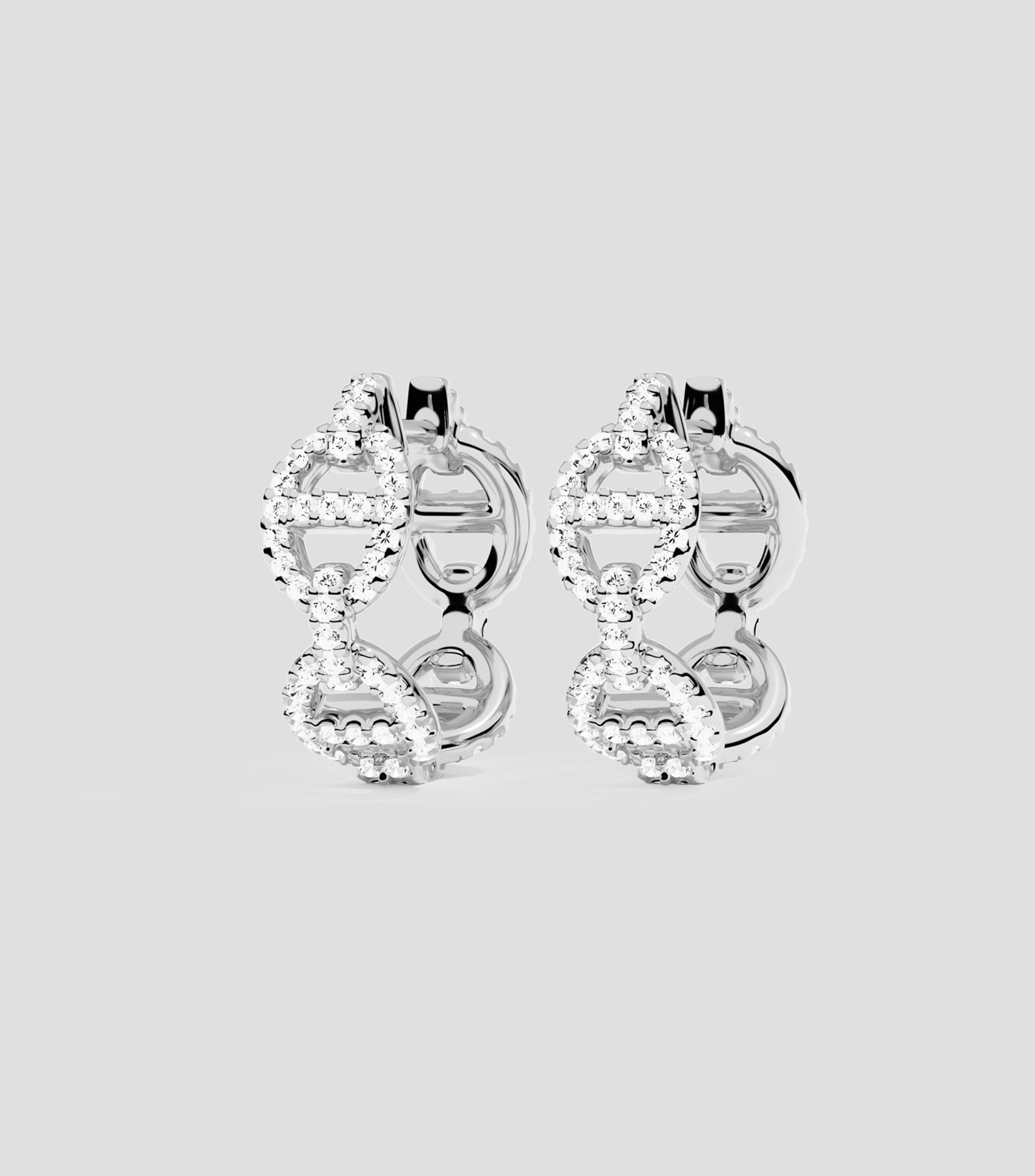 Aretes en Plata con zirconias blancas ETE Mujer