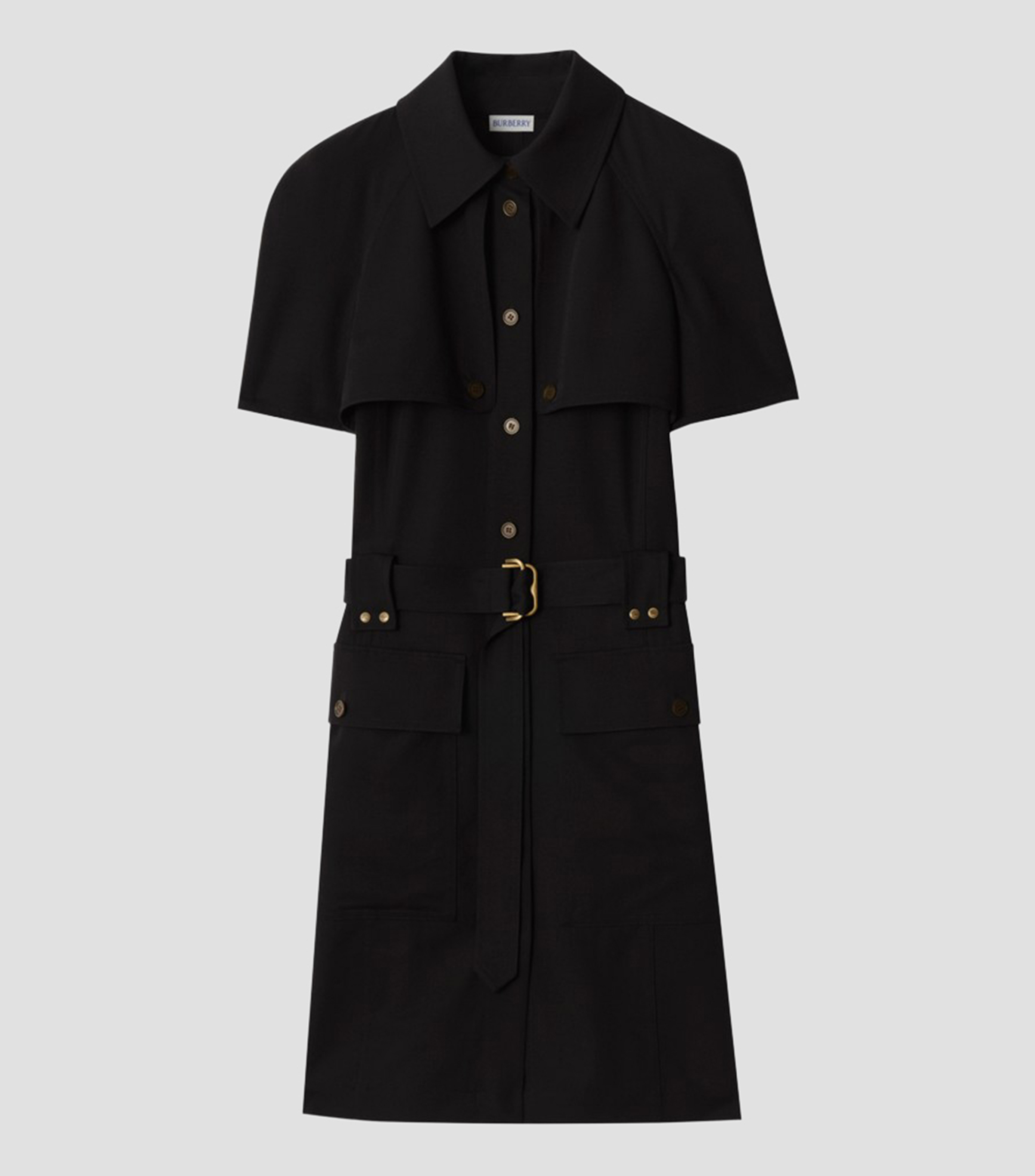 Vestido mini estilo trench coat liso Mujer