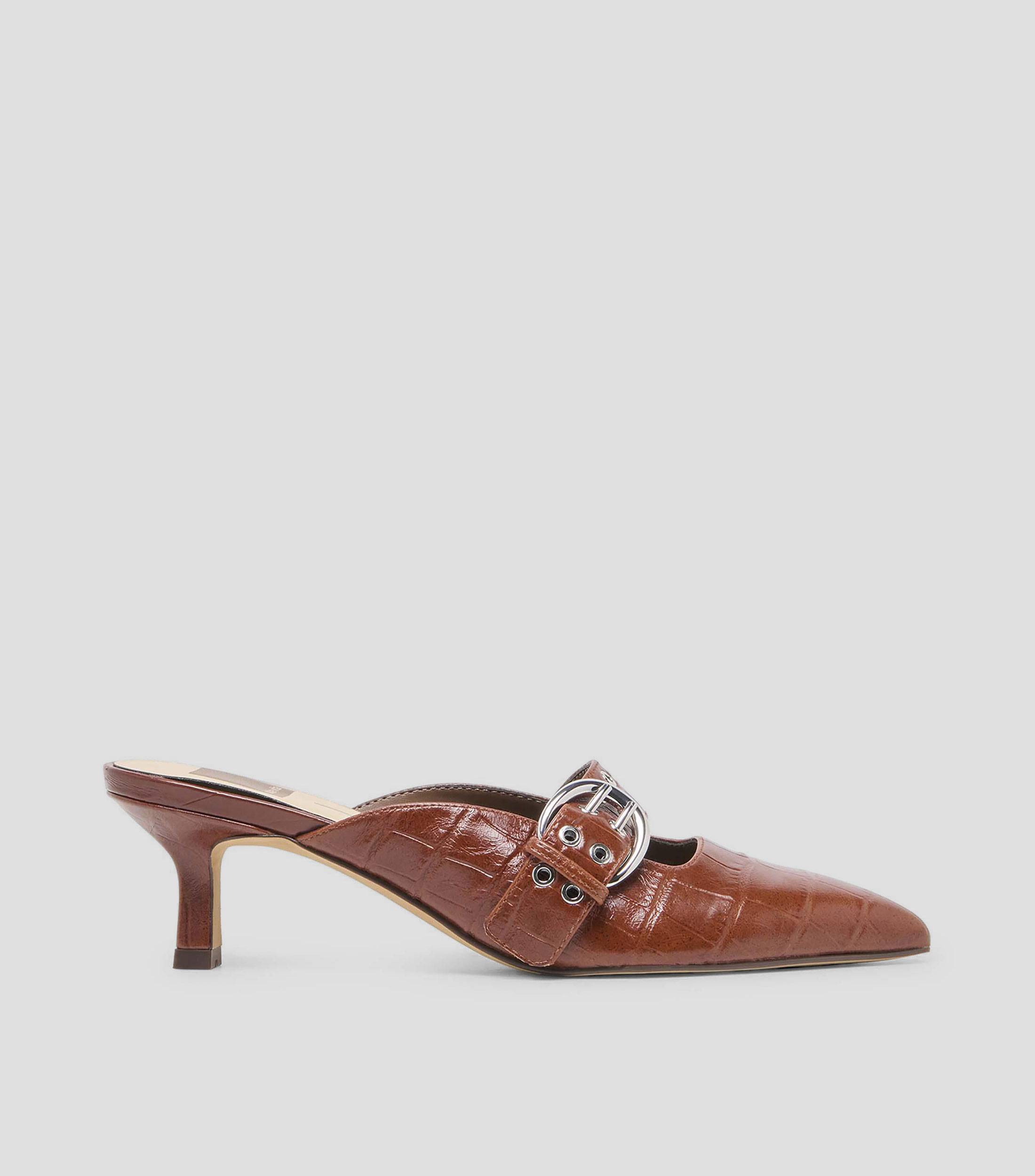 Zapatillas slip on con tacón medio delgado Mujer