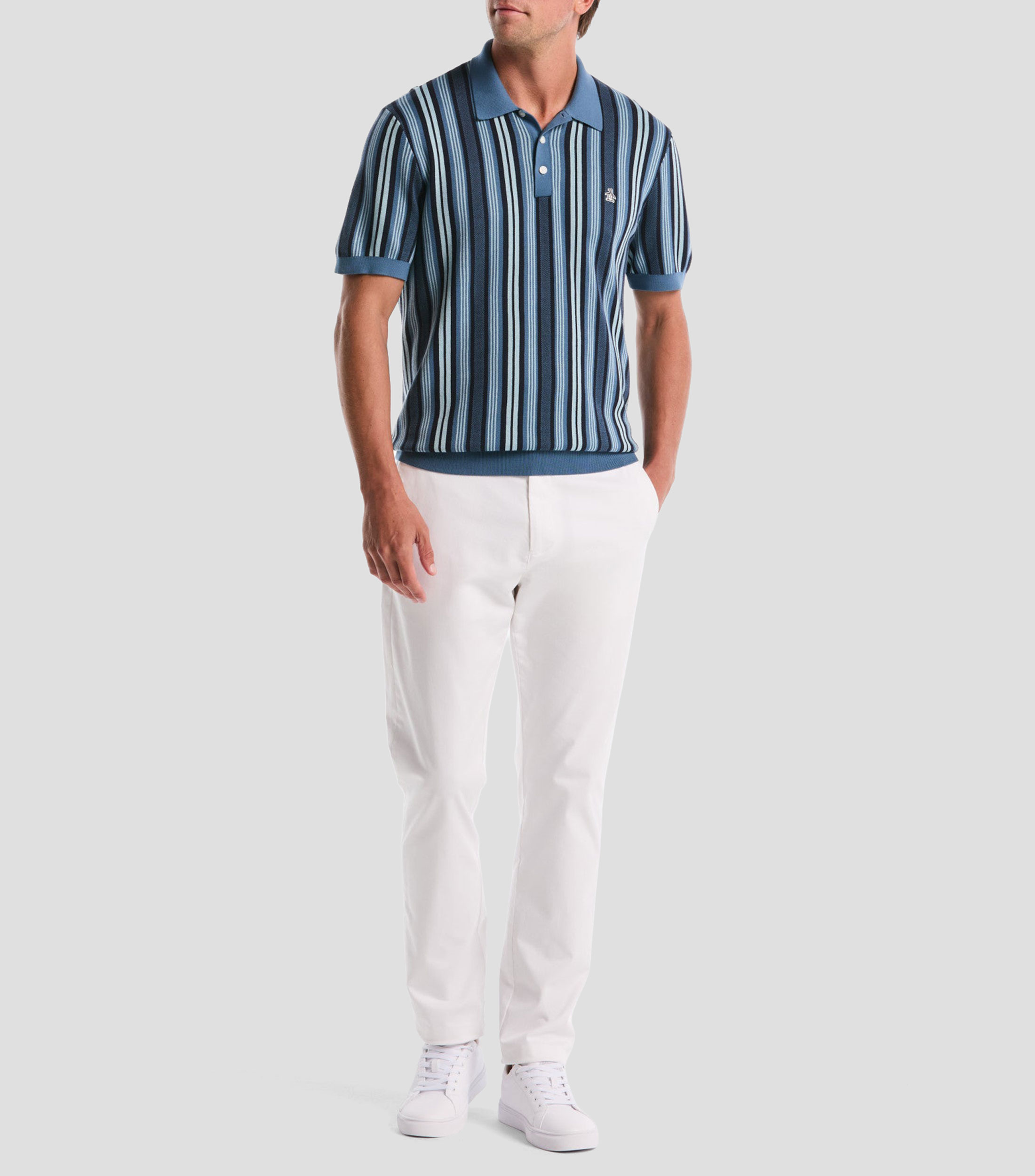 Playera tipo polo manga corta rayas Hombre