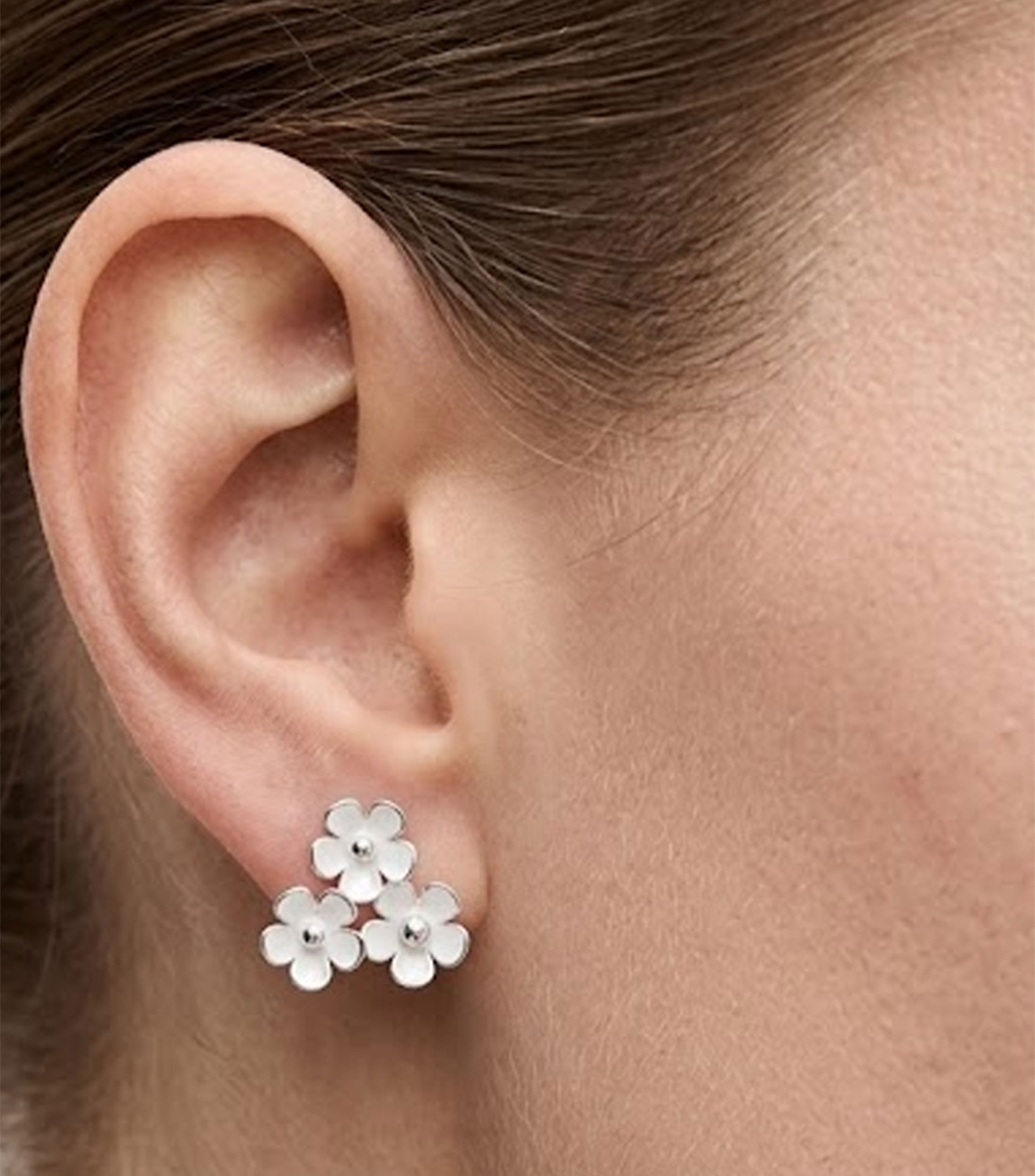 Broqueles en Plata .925 flores Mujer