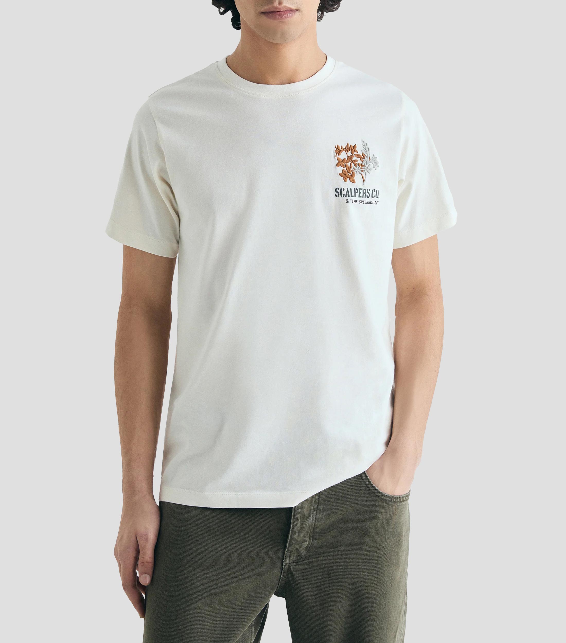 Playera cuello redondo manga corta sólido Hombre