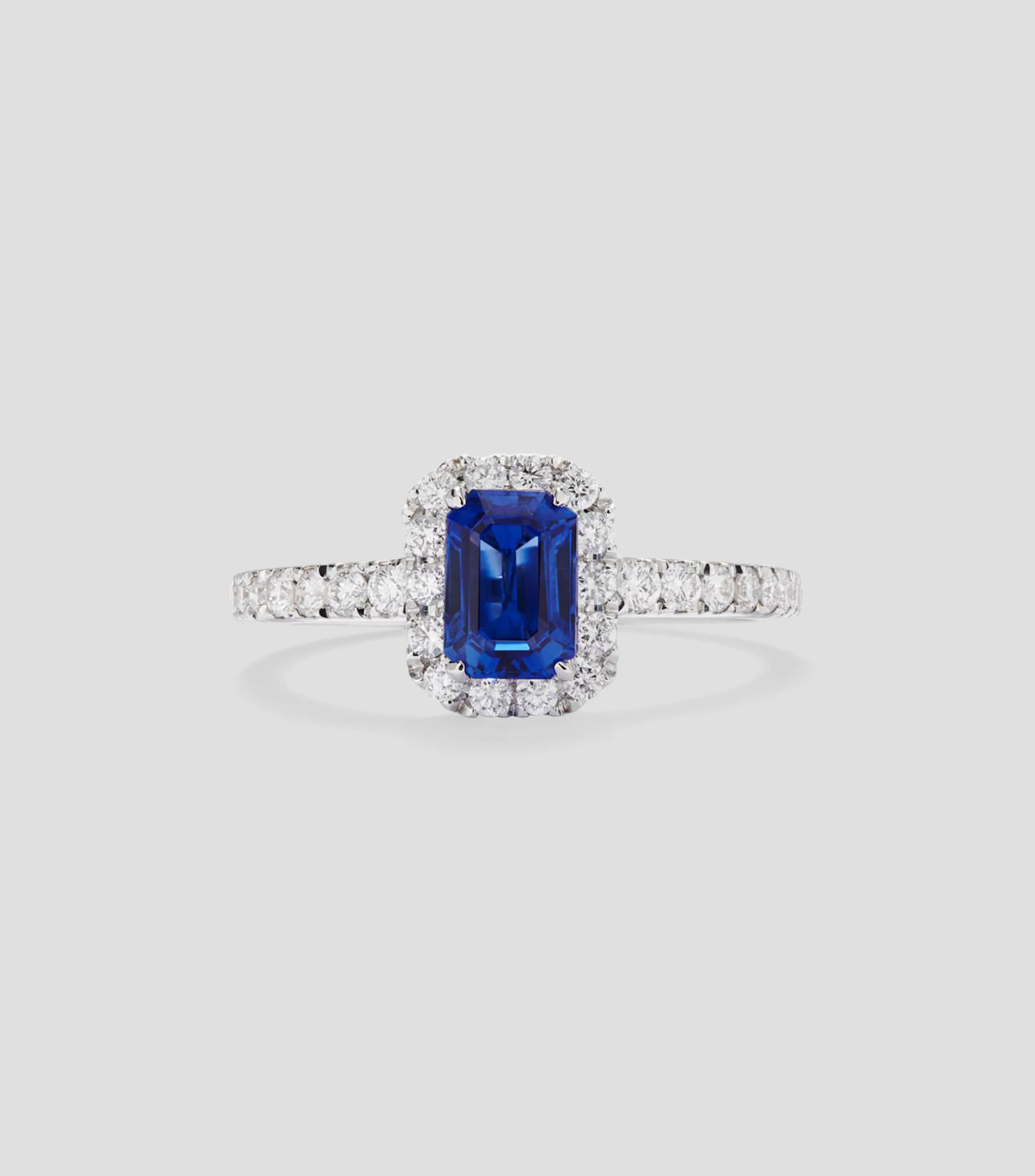 Anillo con diamante y zafiro Mujer