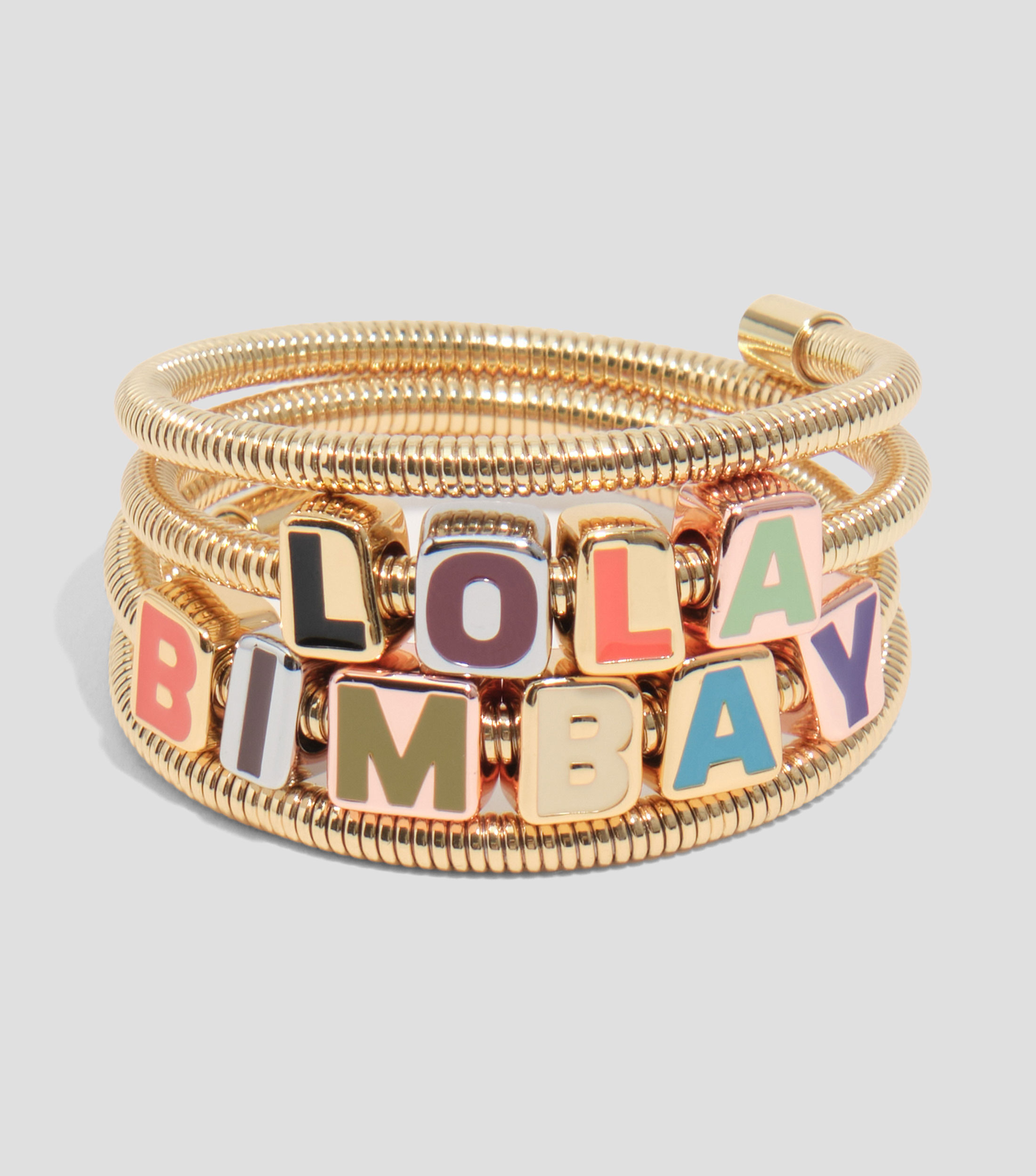 Pulsera espiral logo dados multicolor Mujer