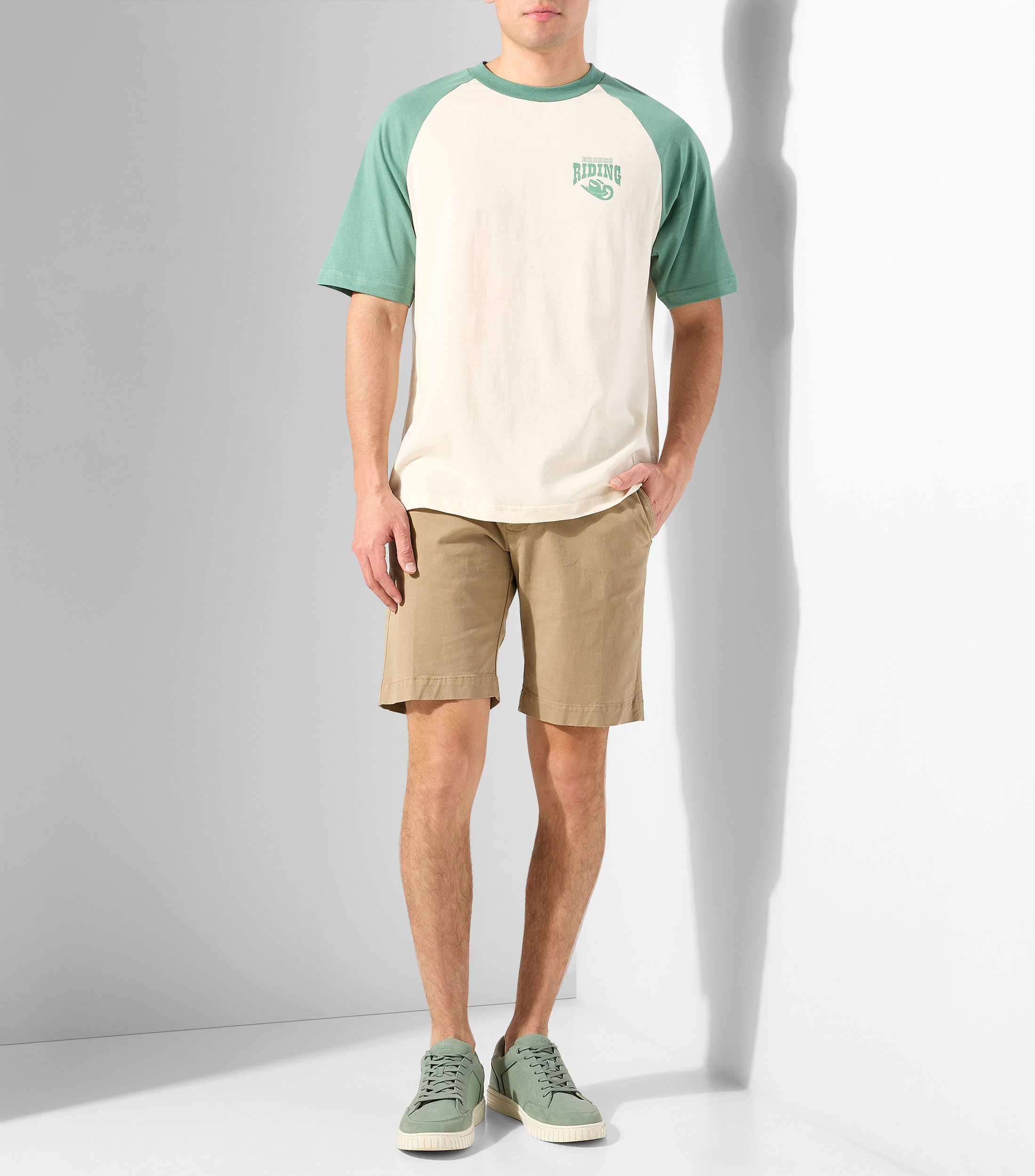 Playera cuello redondo manga corta estampada Hombre
