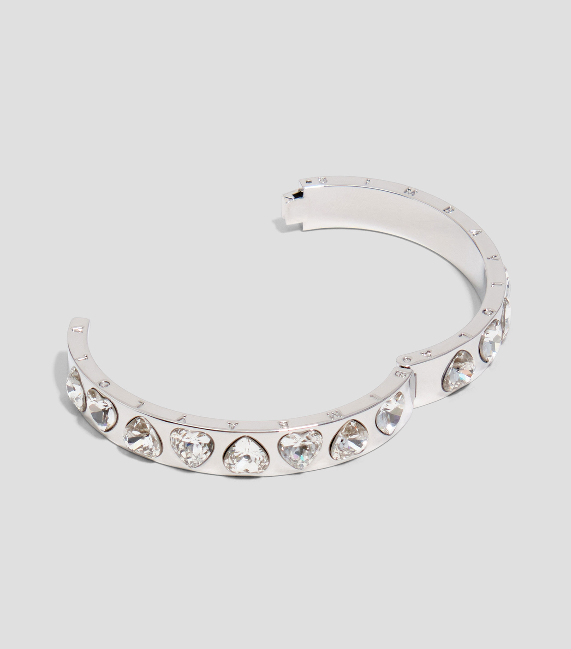 Pulsera cristales corazón plateada Mujer