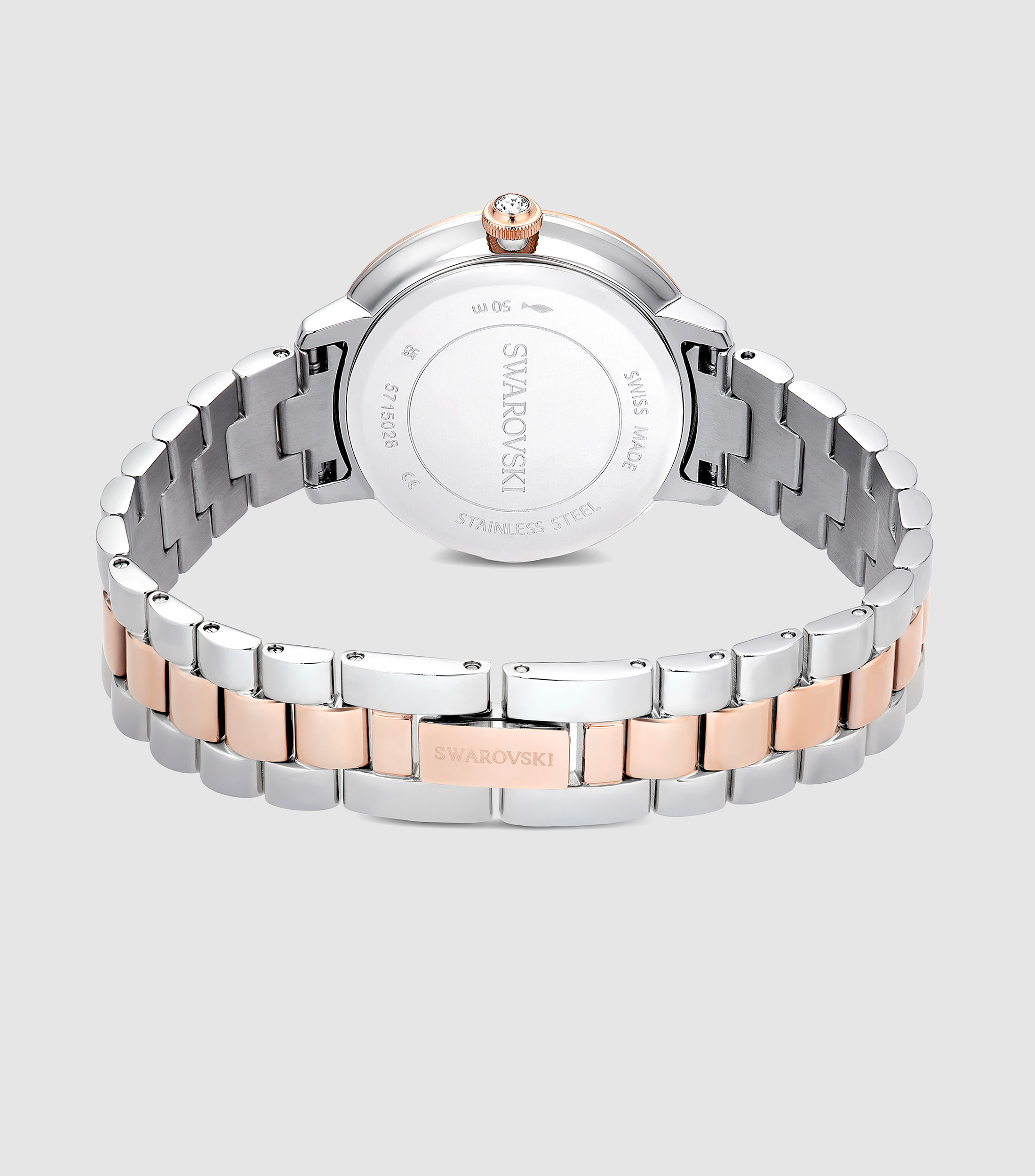 Reloj para Mujer Matrix casual plateado, tono oro rosa