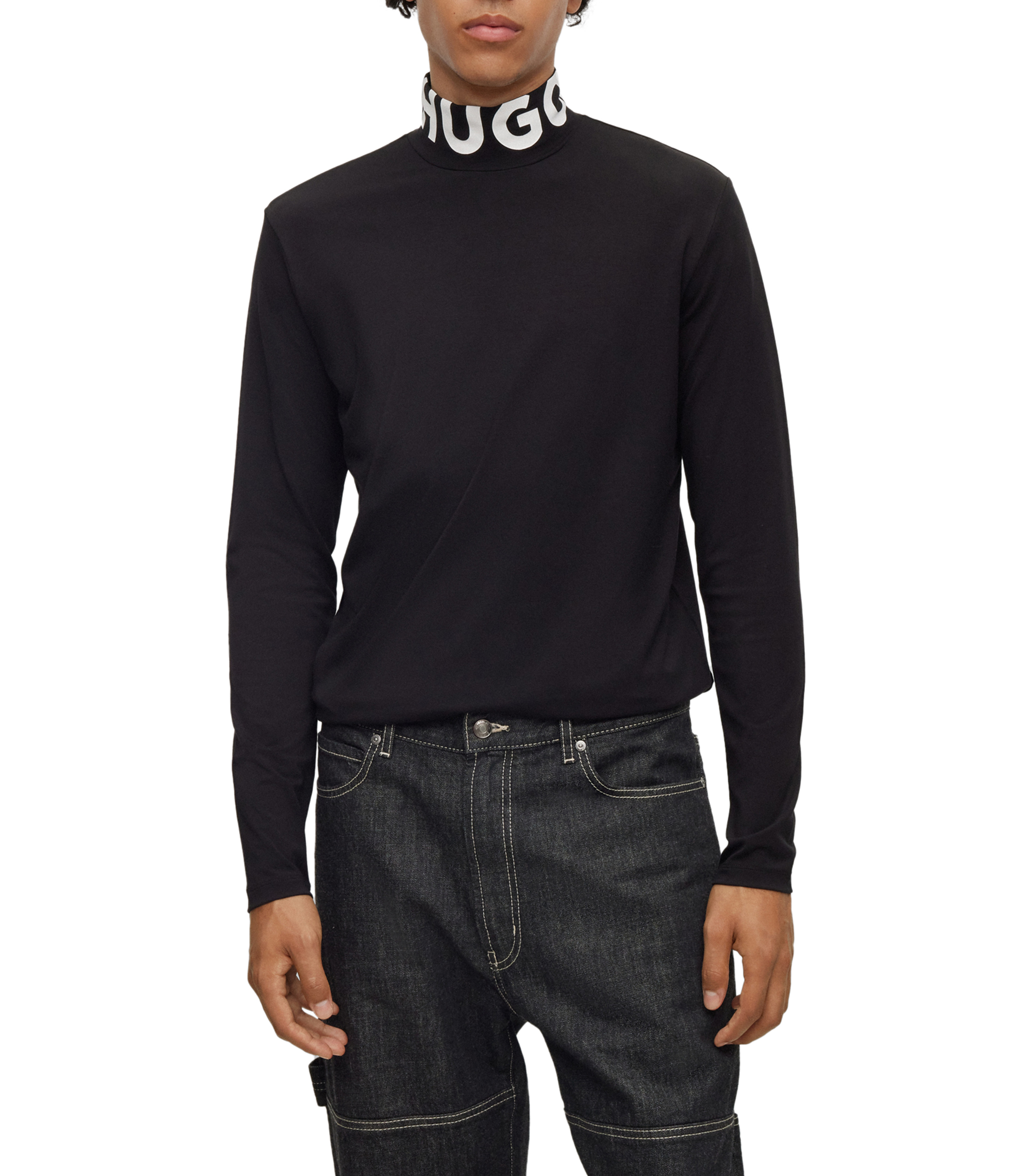 Hugo: Playera slim fit con detalle de la marca en el cuello alzado