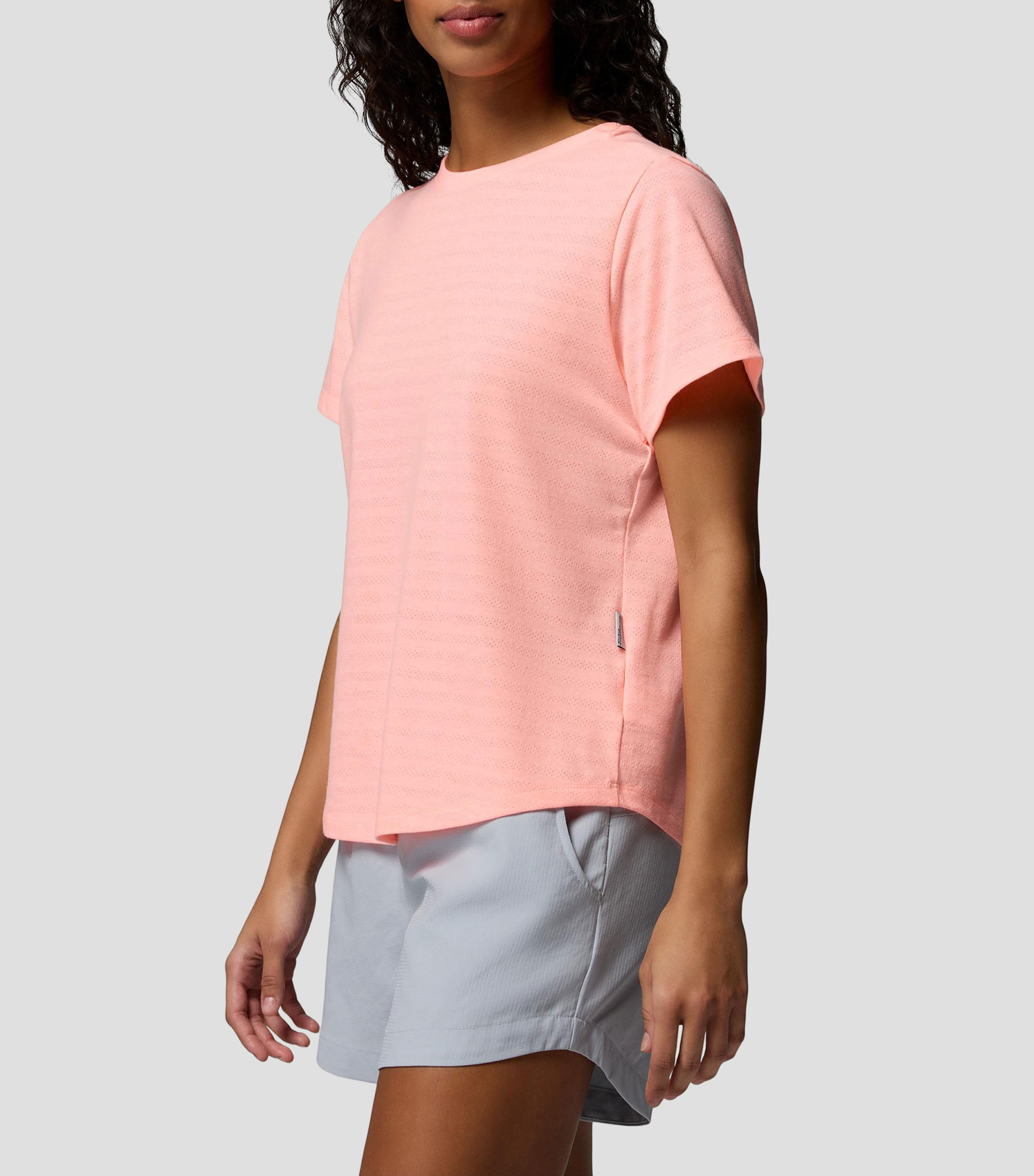 Playera para senderismo cuello redondo manga corta lisa PFG Freezer Mujer