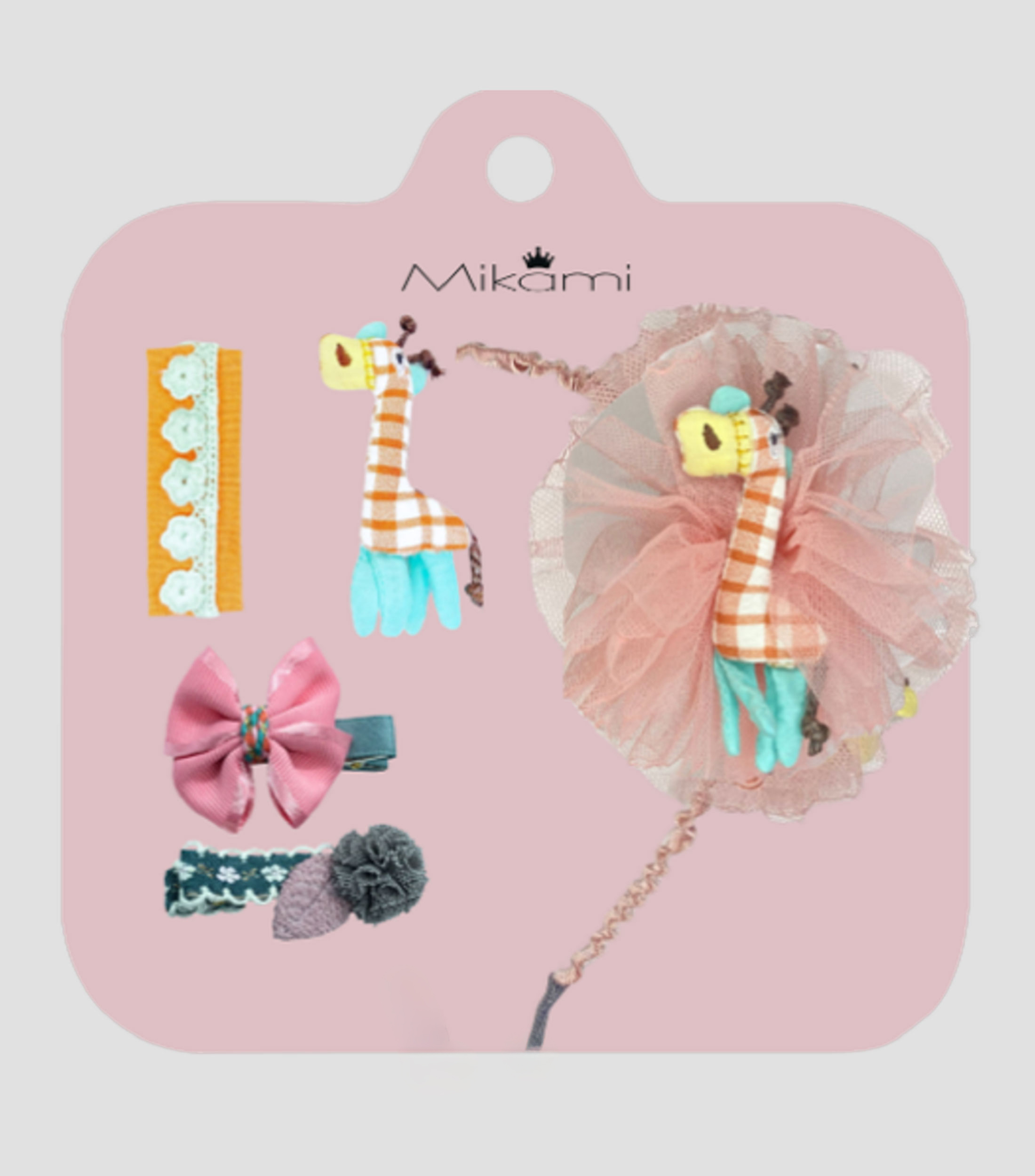 Set 5 accesorios para el cabello Jirafa Niña