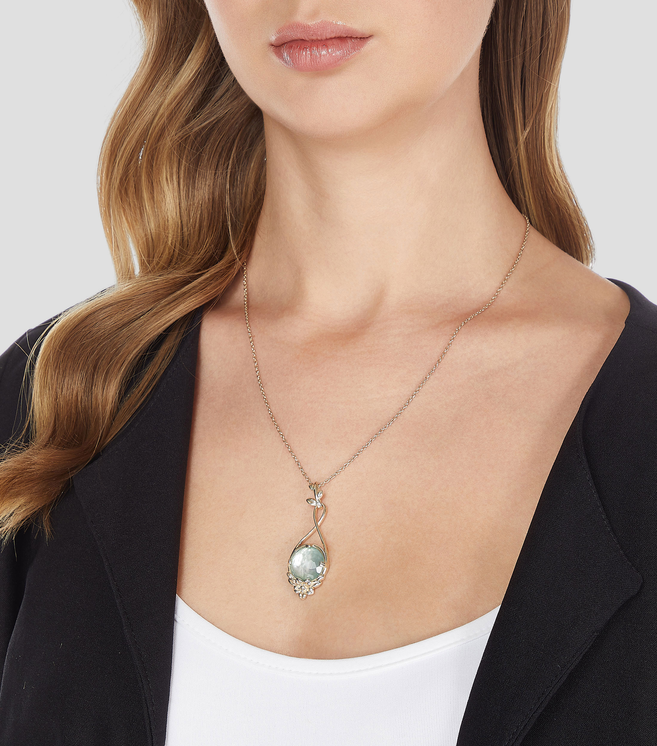Dije con collar en plata .925 Mensaje de amor con piedra Mujer