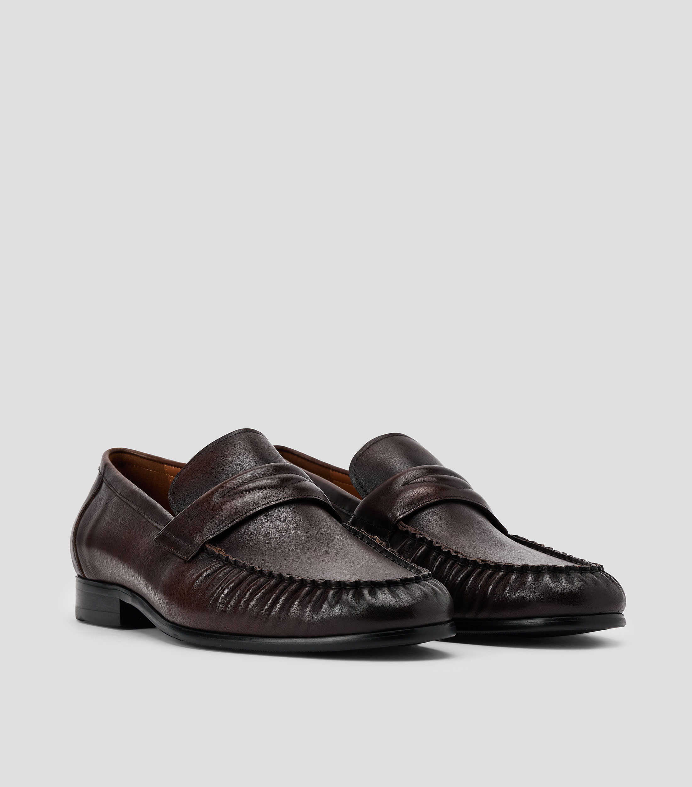 Mocasines en piel vacuna liso Hombre