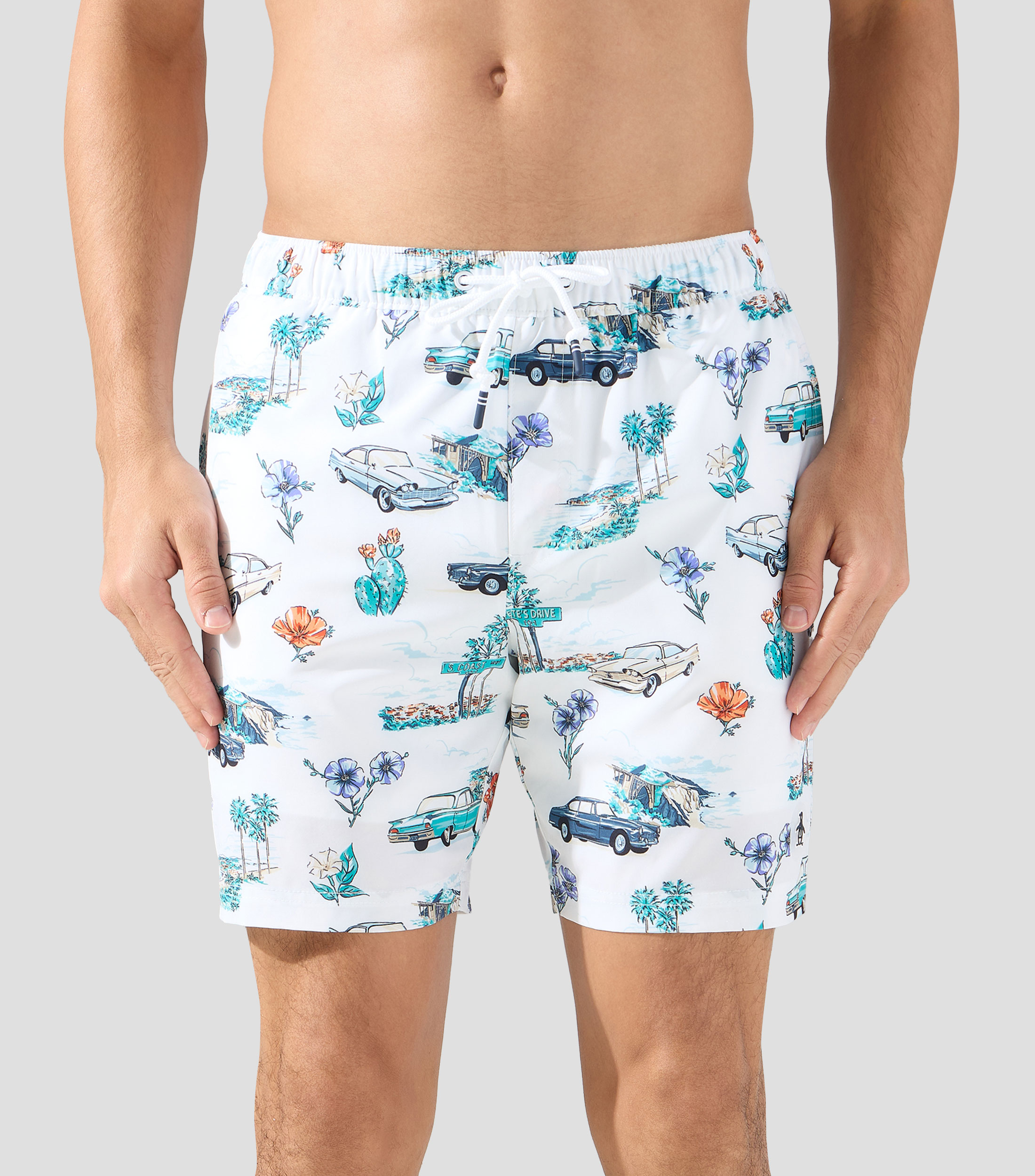 Traje de baño largo estampado Hombre