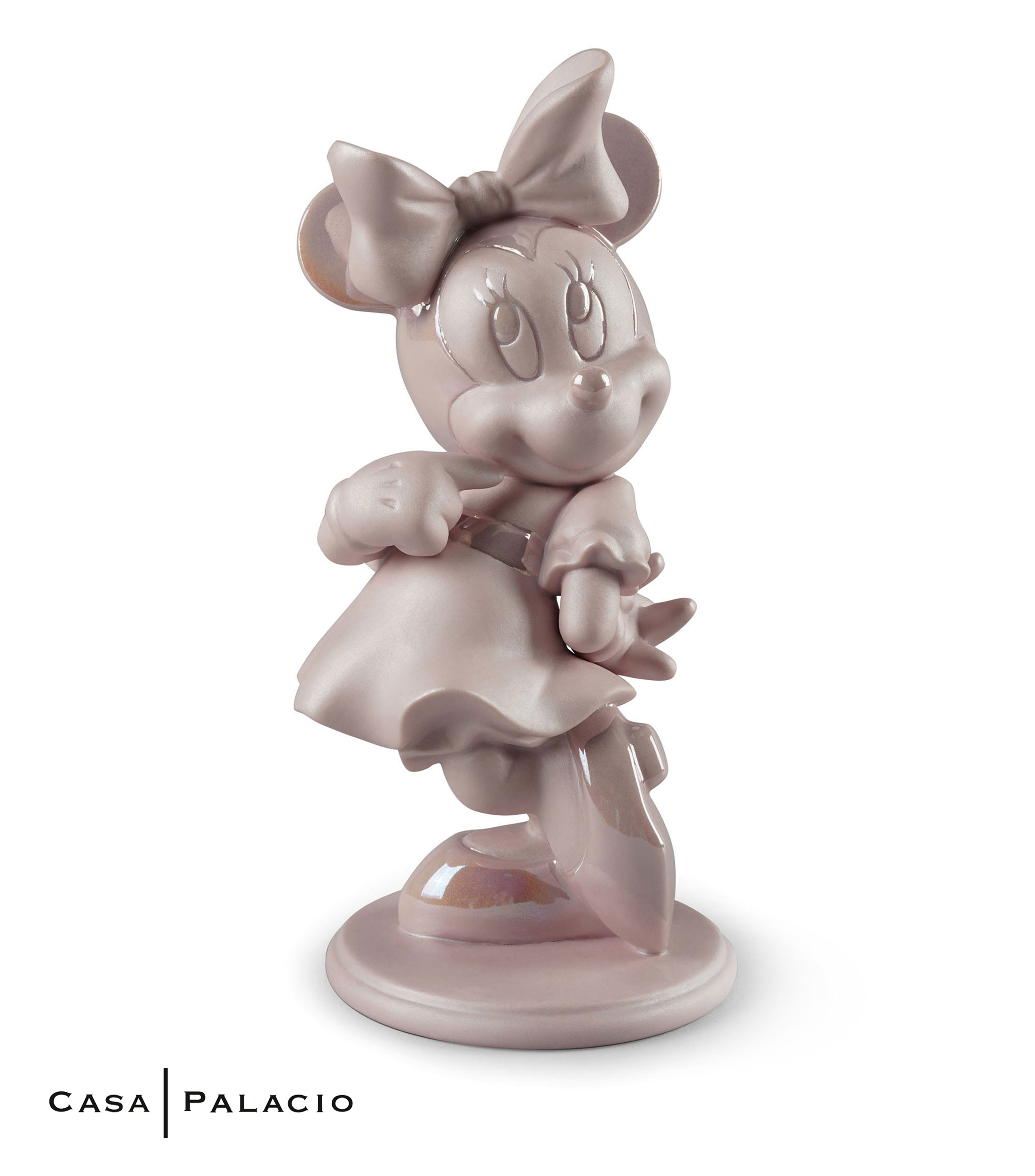 Figura Decorativa Minnie Mouse Rosa en porcelana