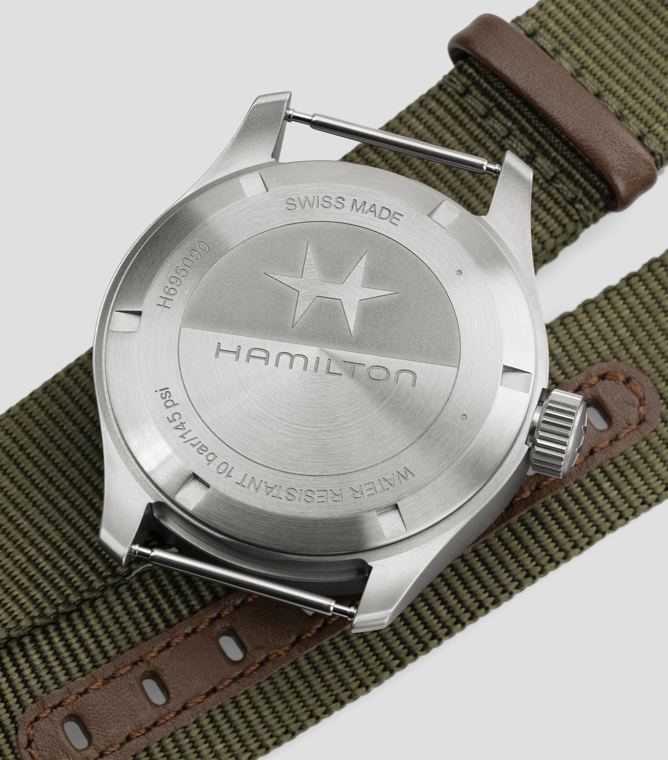 Reloj Unisex Khaki Field Power Reserve Deportivo Verde, Plateado