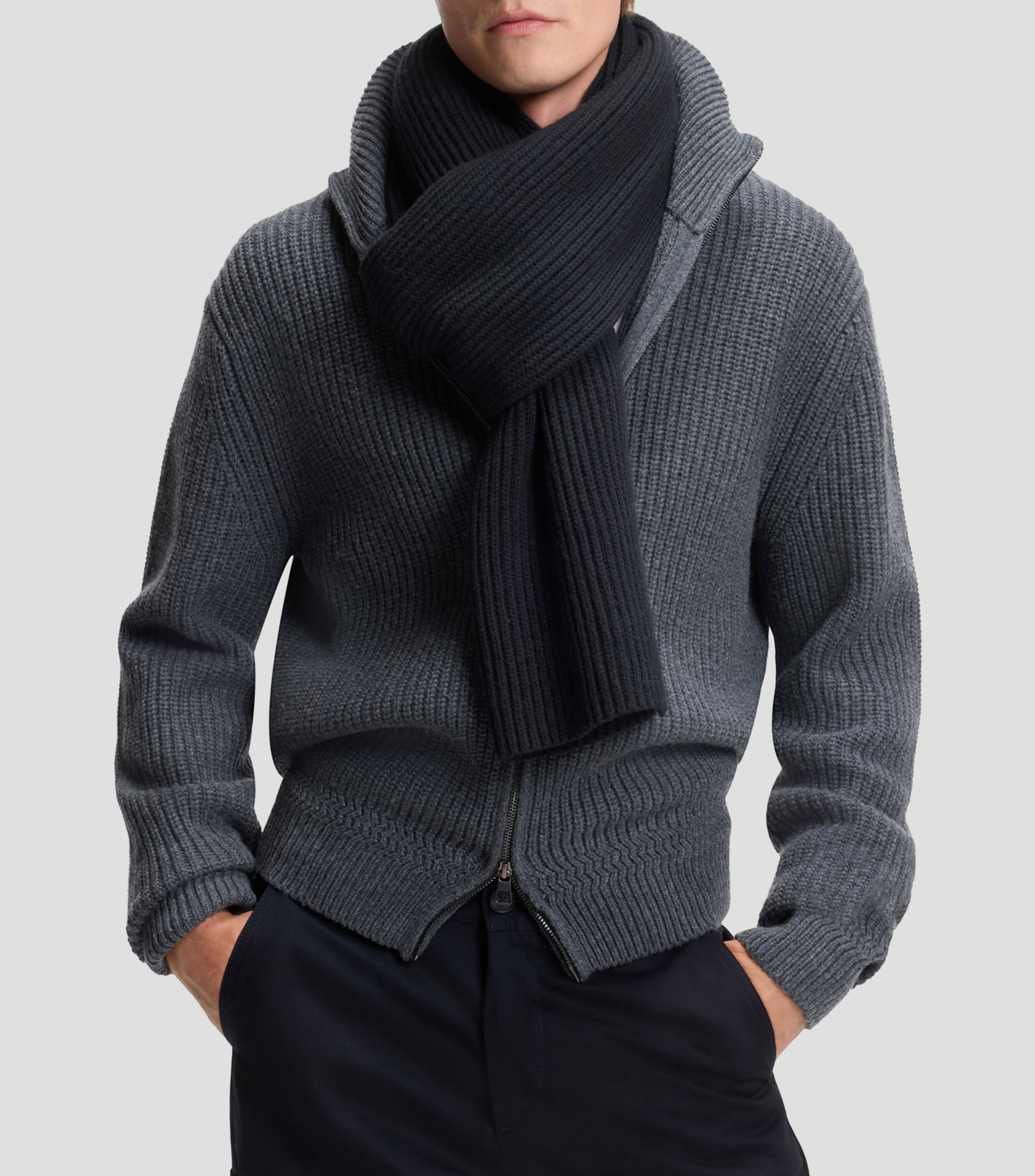 Bufanda Beckham x Boss en mezcla de lana virgen y cashmere Hombre