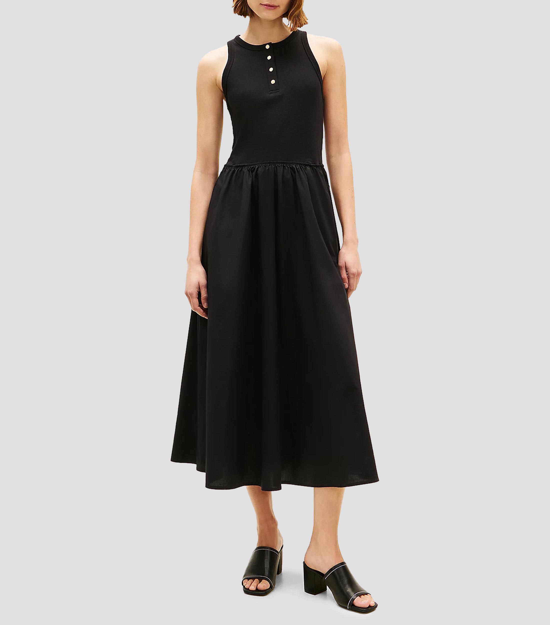 Vestido largo liso Mujer