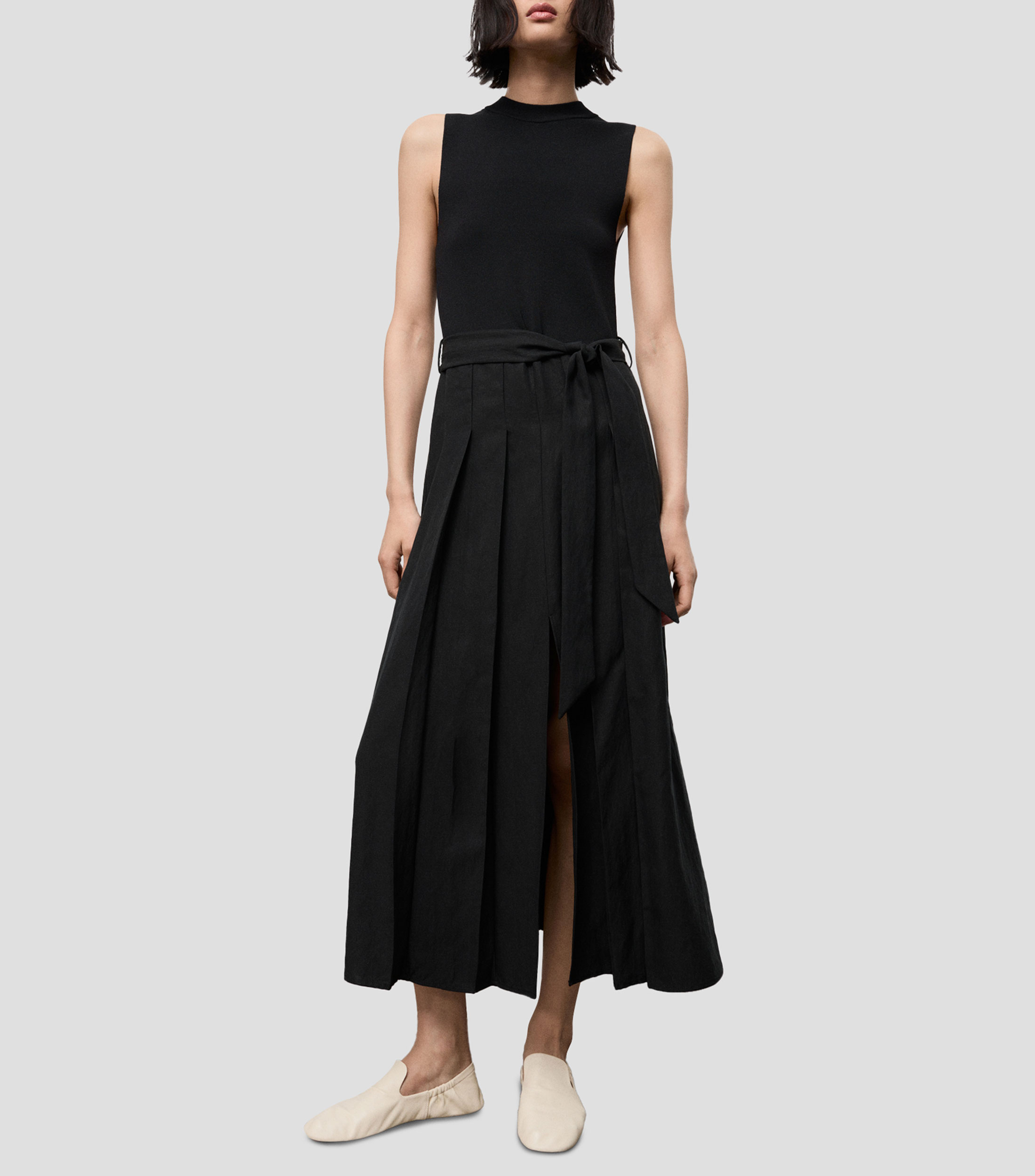 Vestido largo liso Mujer