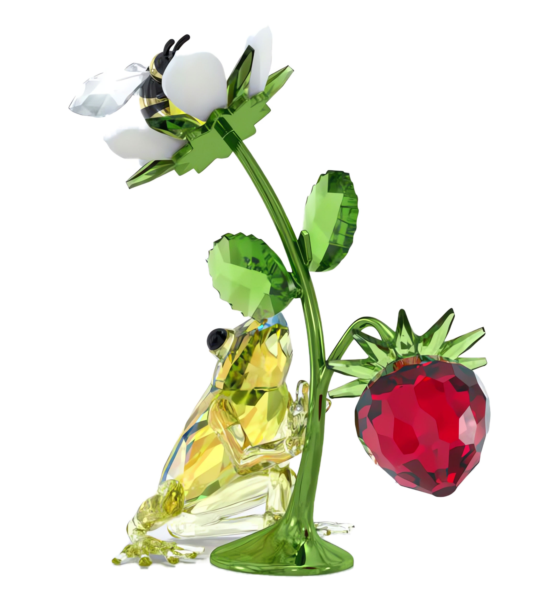 Figura Idyllia Frog Bee And Strawberry en cristal