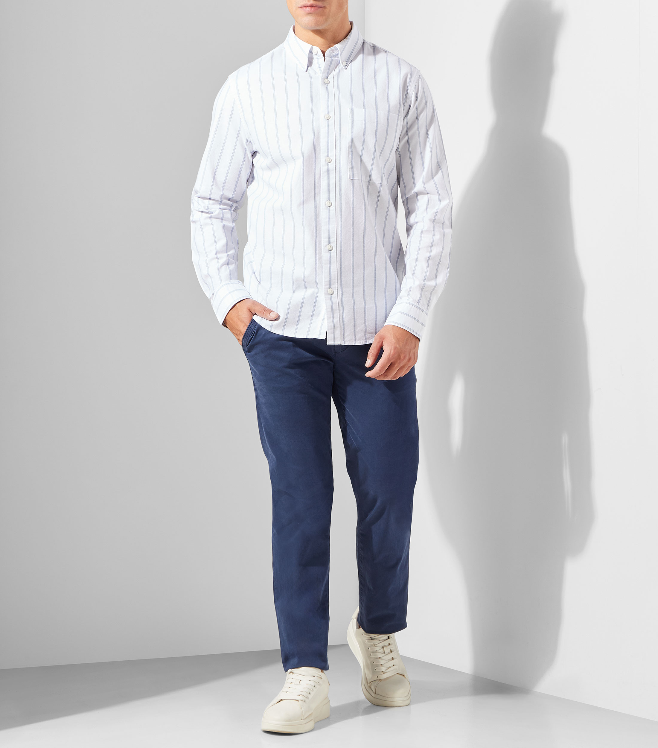 Camisa rayas manga larga Hombre