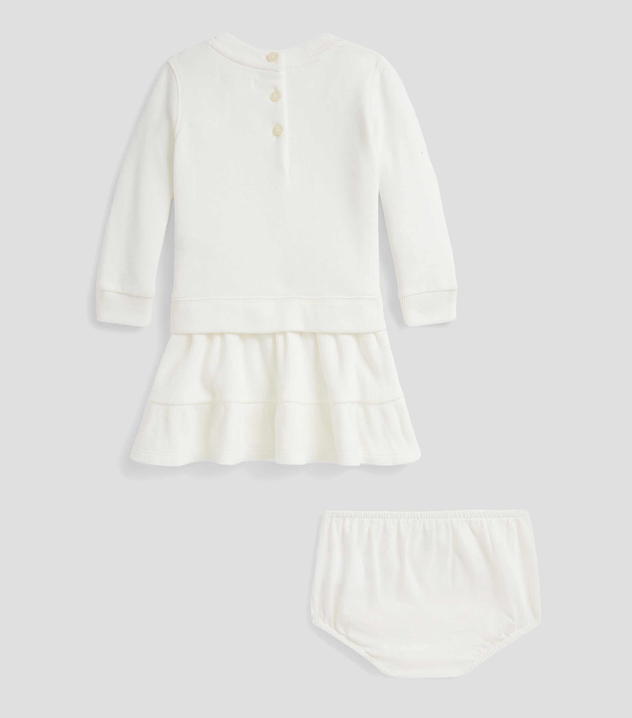 Vestido manga larga con Oso Polo Bebé