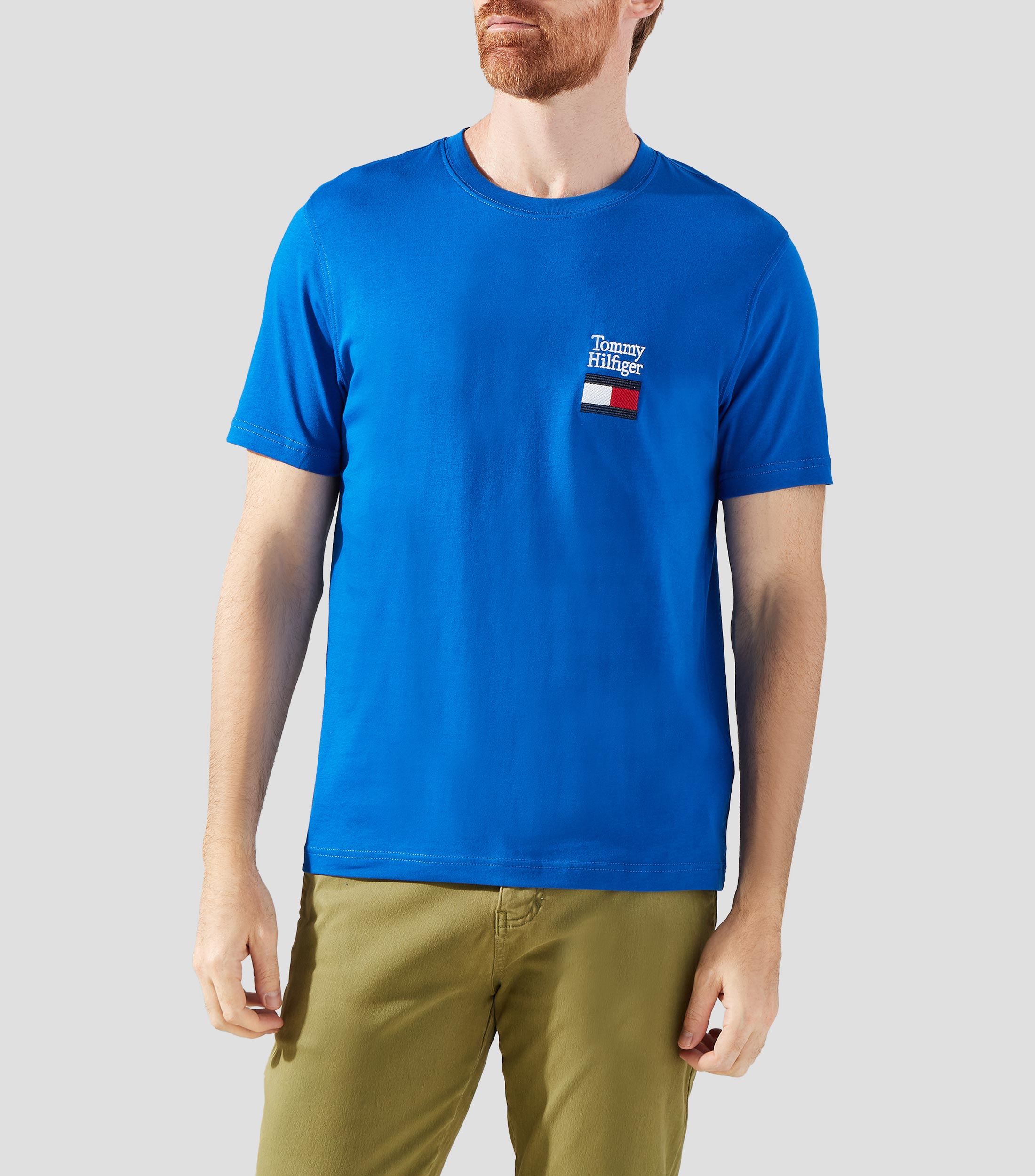 Playera cuello redondo manga corta sólida Hombre