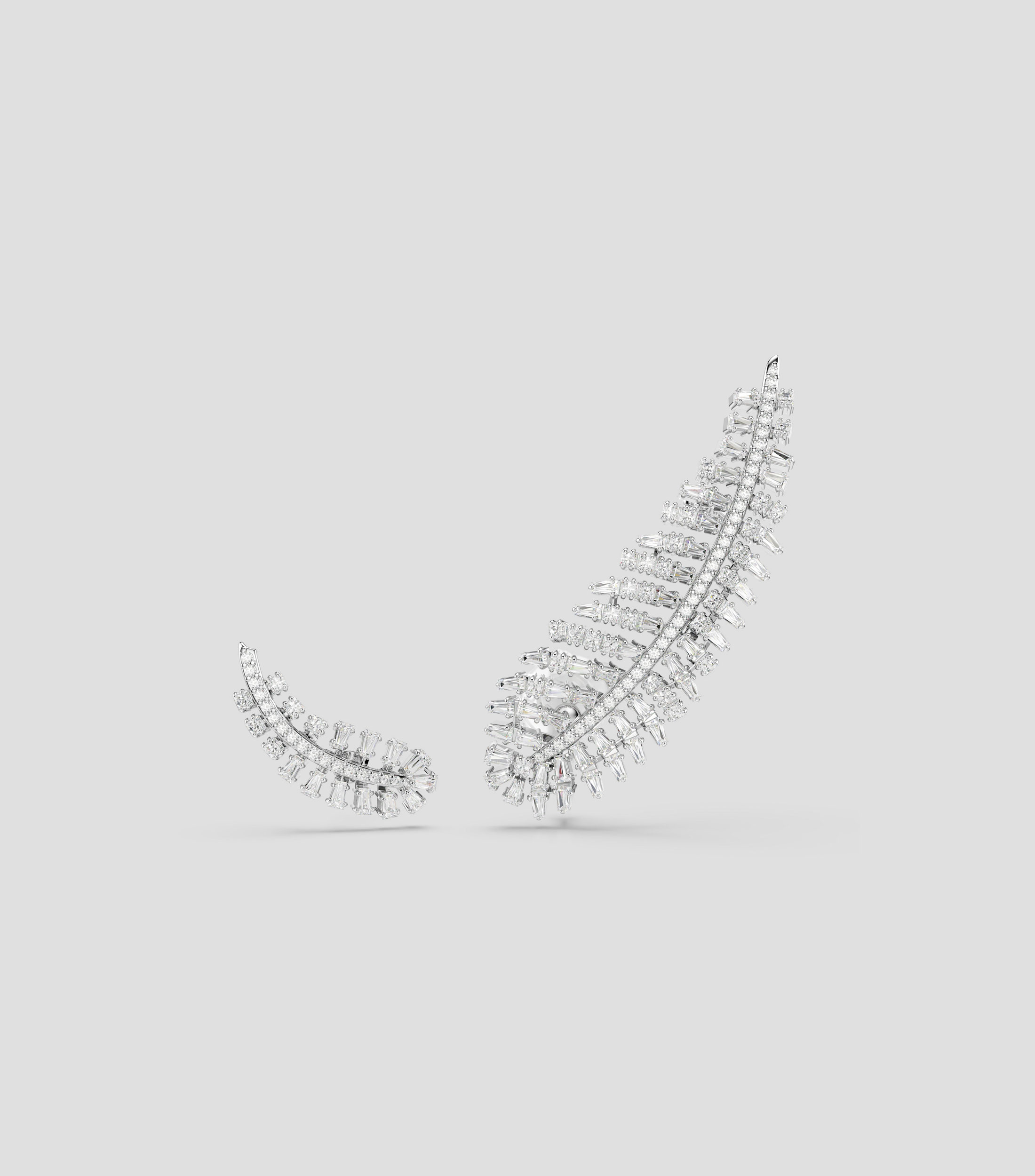 Aretes en forma de pluma con cristales transparentes Vienna Mujer