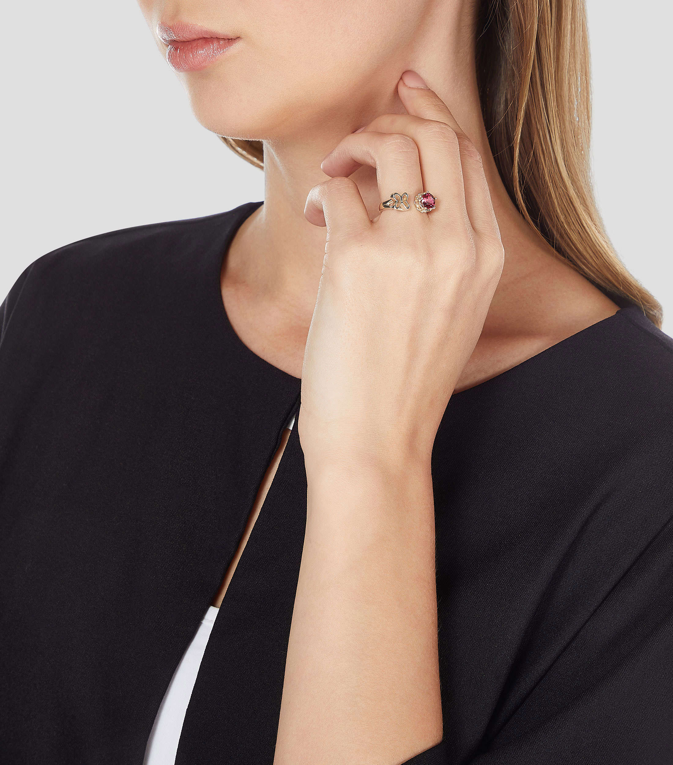 Anillo abierto en plata .925 Valeska con topacio Mujer
